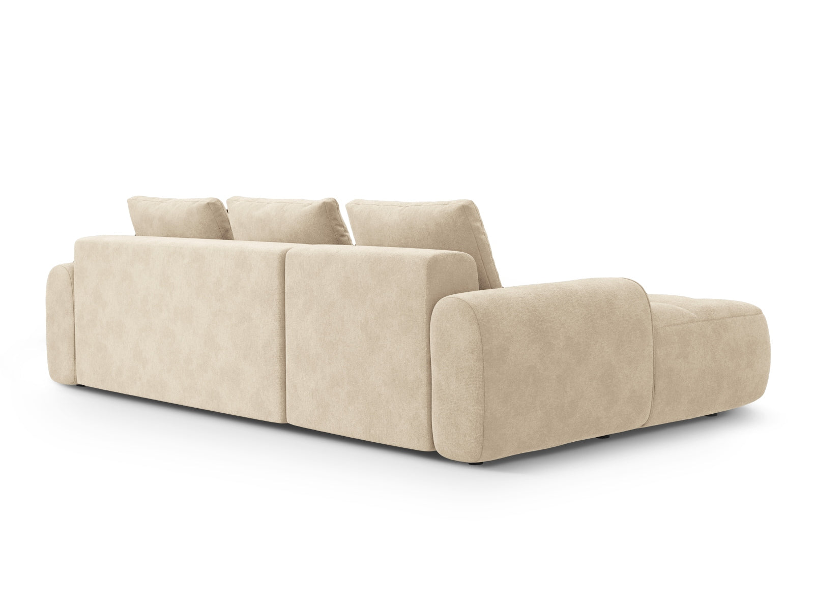 Stylisches Linz Ecksofa links mit Schlafoption und Stauraum, 3-Sitzer in elegantem Beige, ideal für entspannte Wohnräume.