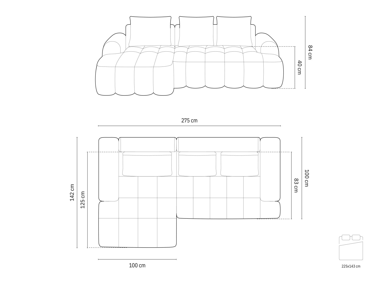 Modernes Linz Ecksofa links mit Schlafoption und Stauraum, 3-Sitzer in edlem Dunkelbeige, ideal für stilvolle Wohnräume.