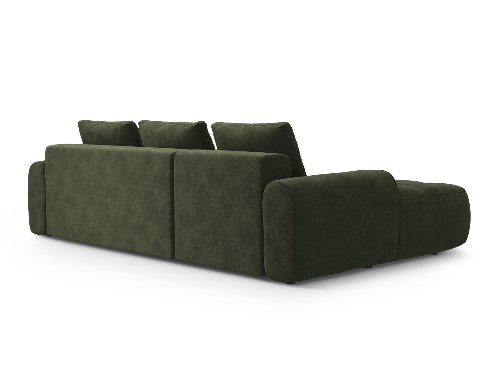 Modernes Linz Ecksofa links in trendigem Green-Vogue, 3-Sitzer mit praktischer Schlaffunktion und Stauraum für optimale Raumnutzung.