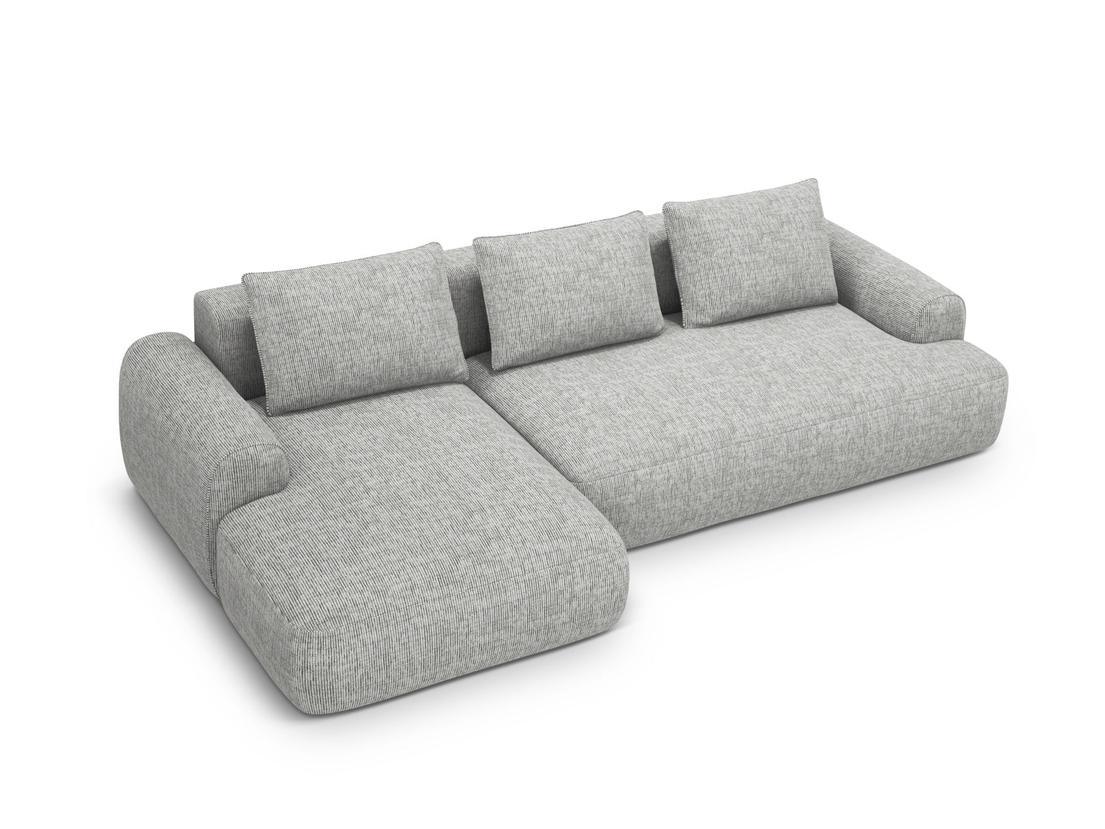 3-Sitzer Ecksofa links mit Schlaffunktion und Stauraum Calma in Warm grey-Baltimore präsentiert im Onlineshop von KAQTU Design AG. Bettsofa links ist von Cosmopolitan Design
