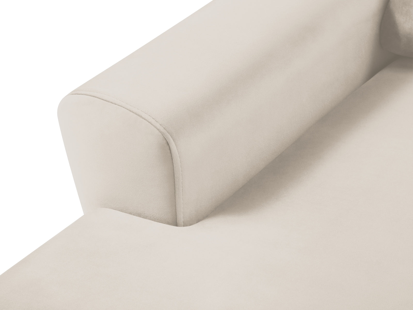 Stylisches Kyoto Ecksofa links in elegantem Beige, 4-Sitzer mit praktischer Schlaffunktion und integriertem Stauraum für optimalen Komfort.