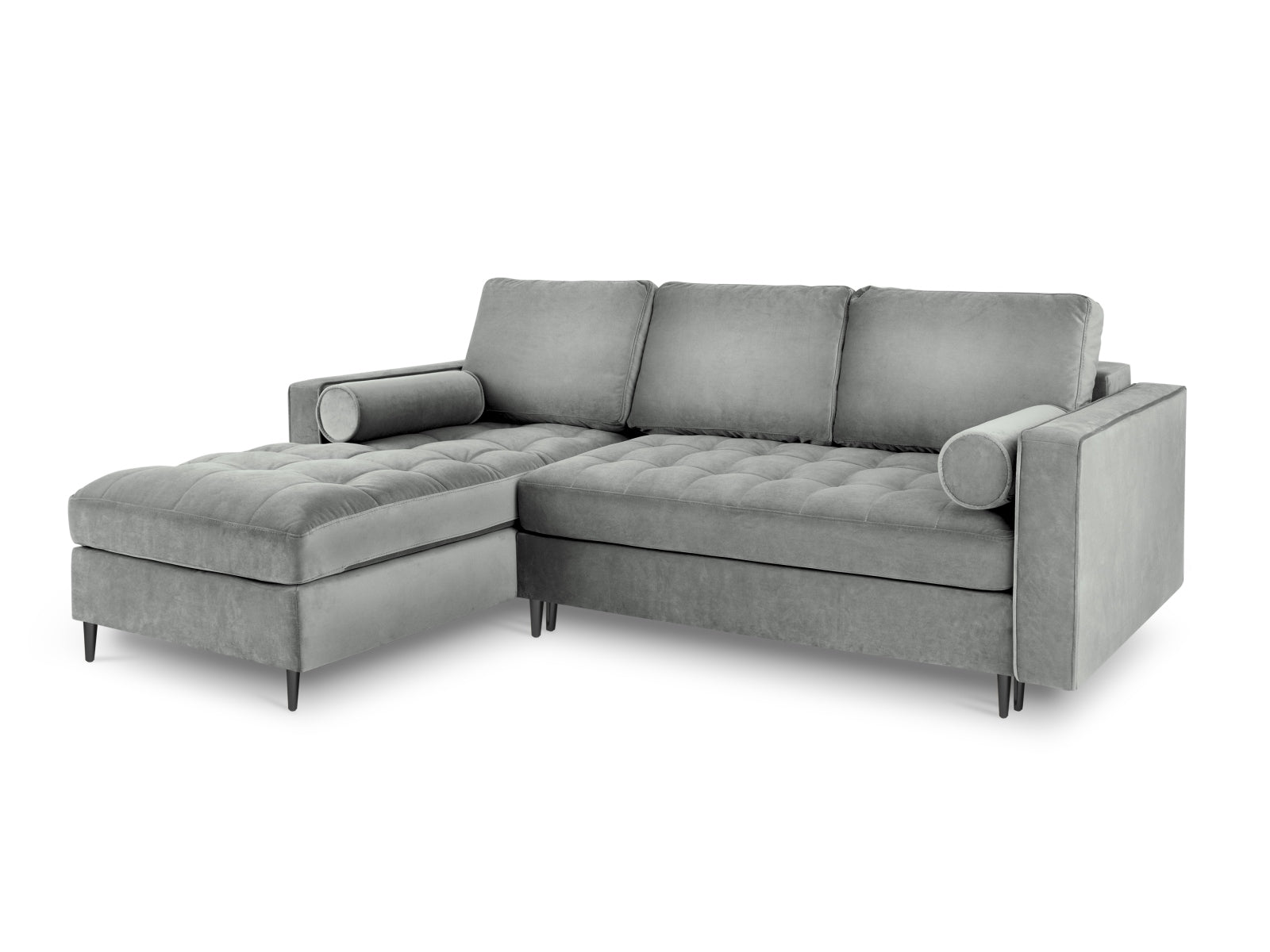 5-Sitzer Ecksofa links mit Schlaffunktion und Stauraum Aspen in Grey-Salvador präsentiert im Onlineshop von KAQTU Design AG. Bettsofa links ist von Cosmopolitan Design