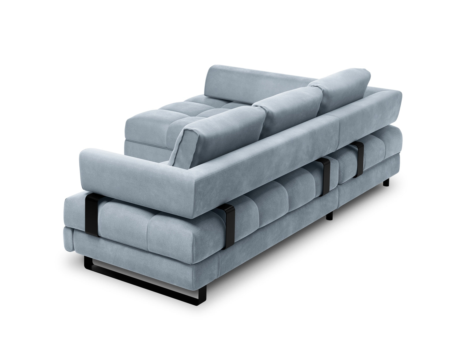 Erleben Sie das Clinton Velour Ecksofa von Cosmopolitan Design: stilvolles 5-Sitzer Sofa mit komfortabler Schlaffunktion und viel Stauraum!