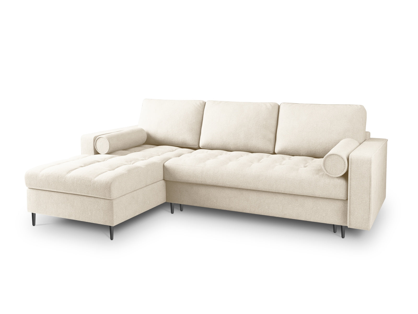 5-Sitzer Ecksofa links mit Schlaffunktion und Stauraum Aspen in Light Beige-Positano präsentiert im Onlineshop von KAQTU Design AG. Bettsofa links ist von Cosmopolitan Design