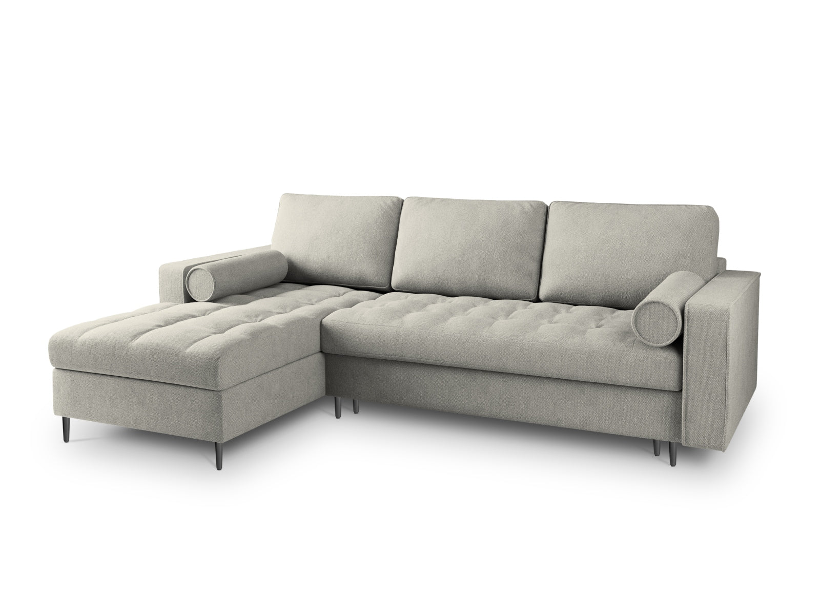 Elegantes 5-Sitzer Ecksofa links Aspen in zeitgemäßem Design, ausgestattet mit Schlaffunktion und praktischem Stauraum für Ihr Zuhause.