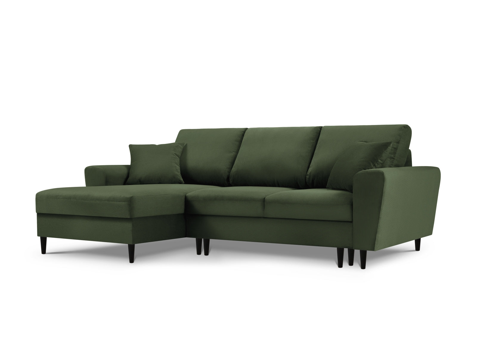 Kyoto Ecksofa links mit Schlaffunktion und Stauraumbox 4 Sitzer 145cm in Bottle Green-Fjord präsentiert im Onlineshop von KAQTU Design AG. Bettsofa links ist von Cosmopolitan Design