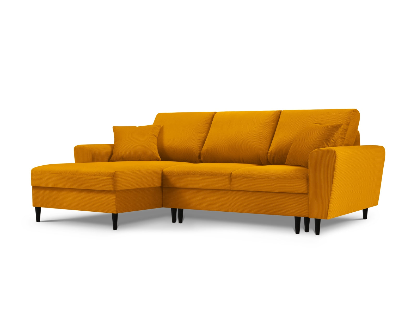 Kyoto Ecksofa links mit Schlaffunktion und Stauraumbox 4 Sitzer 145cm in Yellow-Fjord präsentiert im Onlineshop von KAQTU Design AG. Bettsofa links ist von Cosmopolitan Design