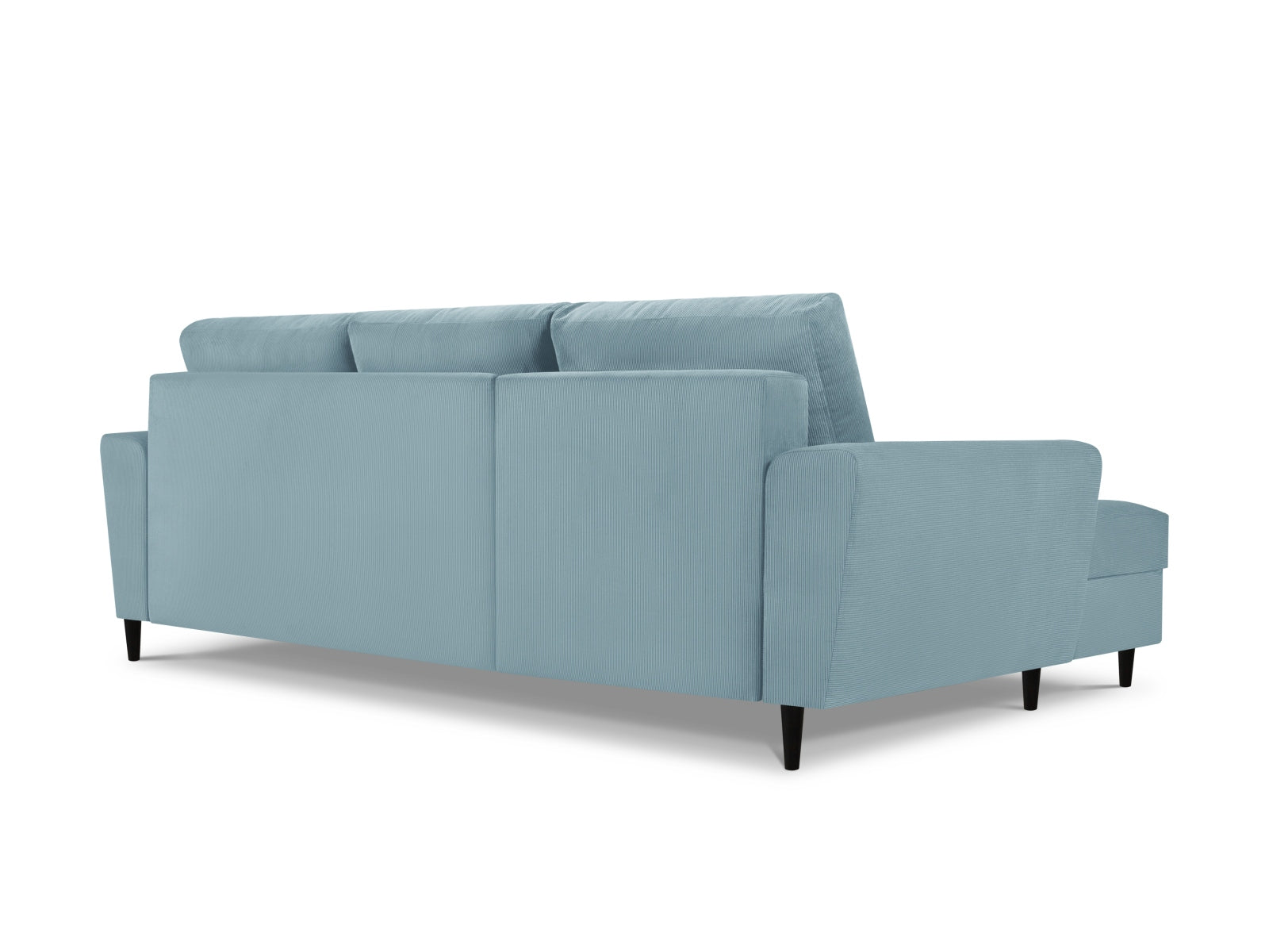 Modernes Kyoto Ecksofa links in sanftem Light Blue-Fjord, 4-Sitzer mit praktischer Schlaffunktion und Stauraum für ein gemütliches Zuhause.