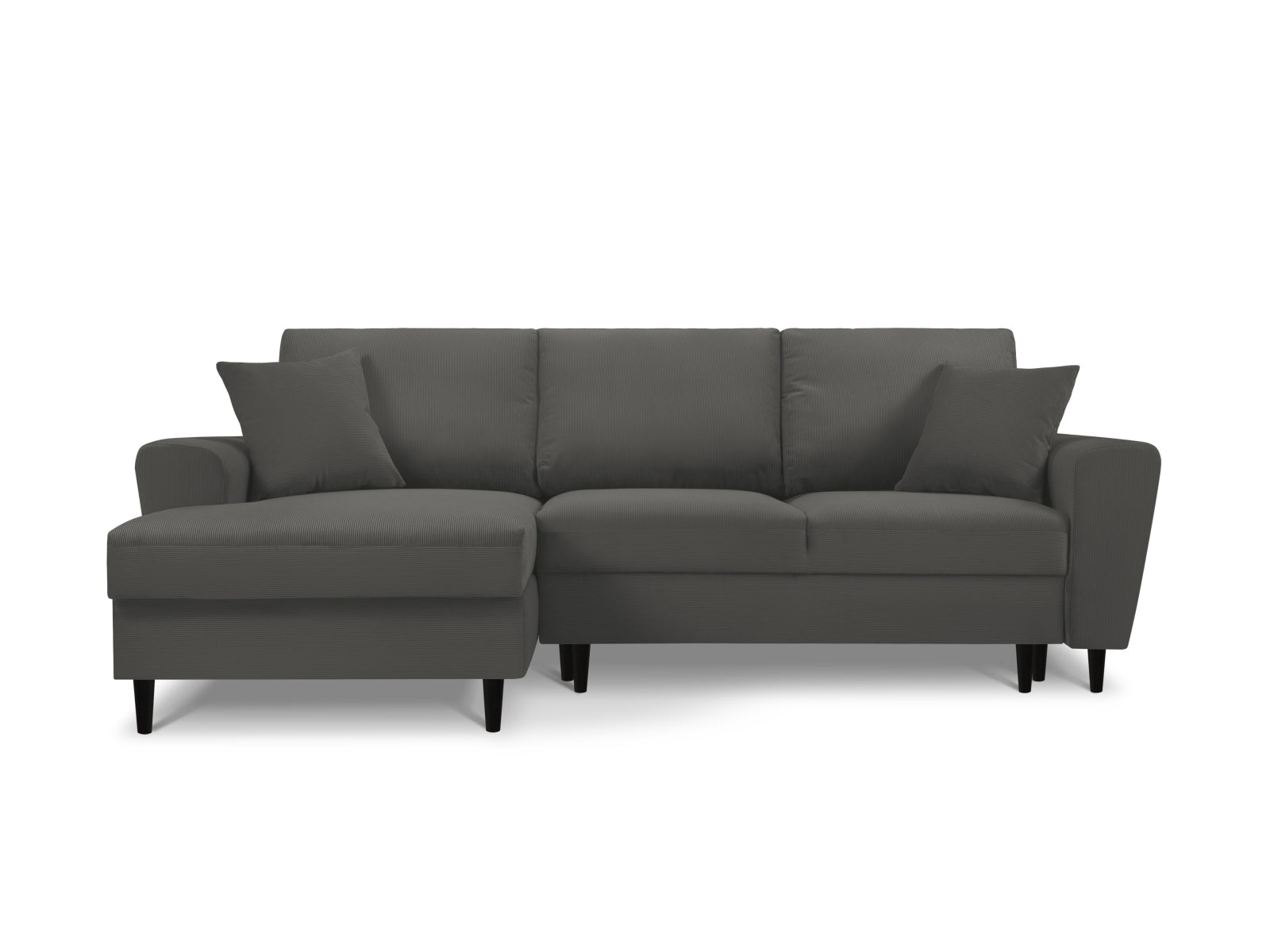 Stylisches Kyoto Ecksofa links in Grey-Fjord, 4-Sitzer mit Schlaffunktion und Stauraum, ideal für moderne Wohnräume.