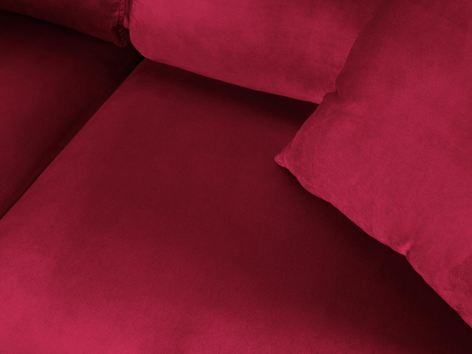Modernes Kyoto Velour Ecksofa links, 5-Sitzer mit Schlaffunktion und Stauraum, ideal für gemütliche und funktionale Wohnräume.