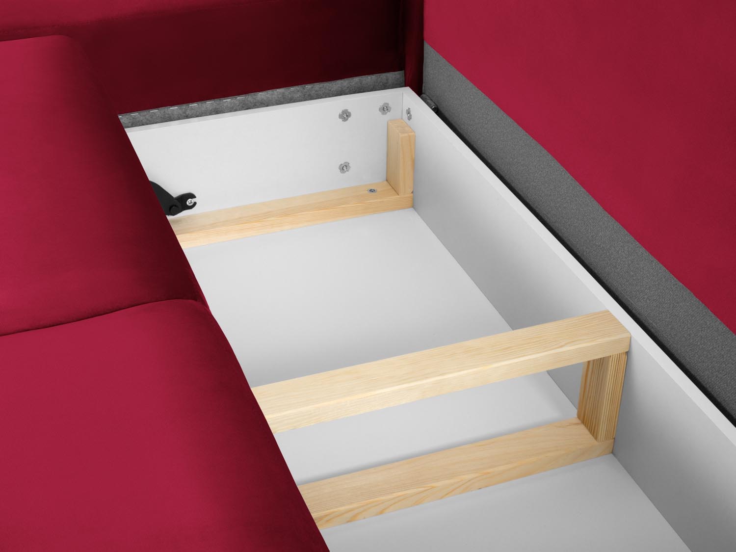 Stylisches Kyoto Velour Ecksofa links, 5-Sitzer mit praktischer Schlaffunktion und Stauraum, perfekt für entspannte Abende und Gäste.