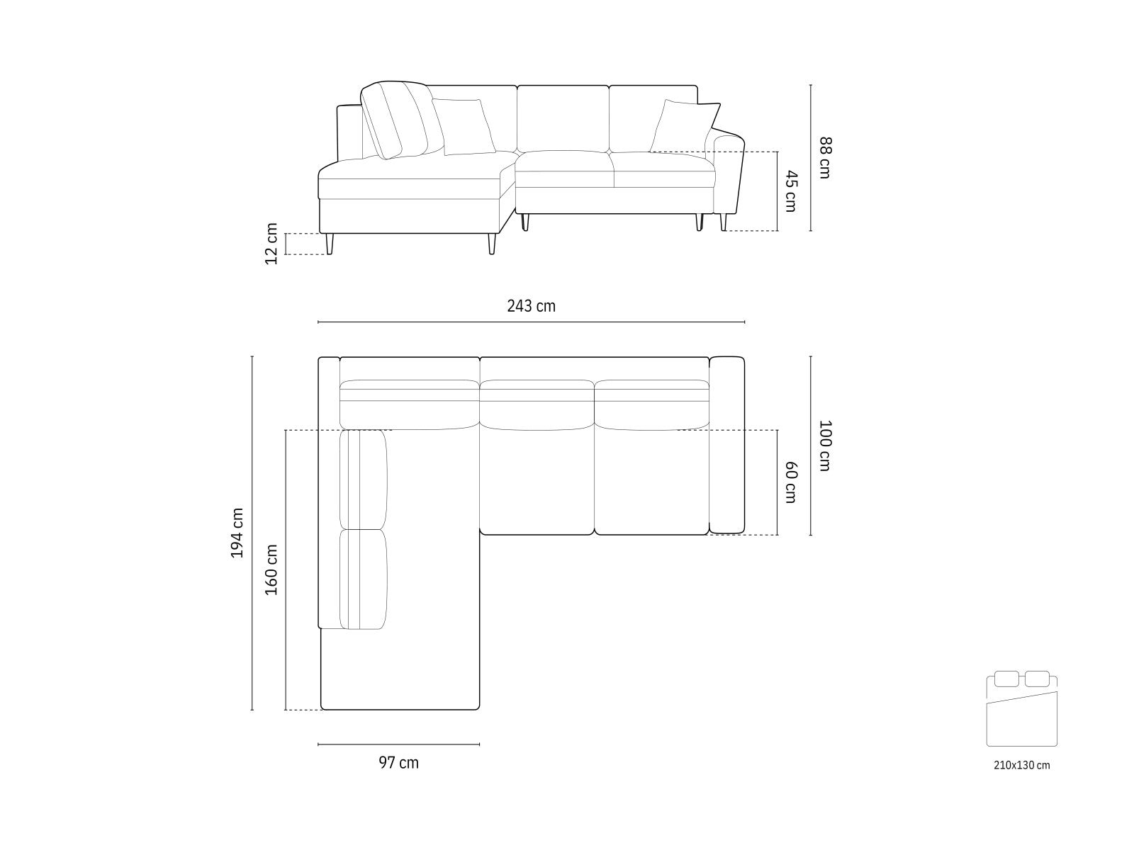 Entdecken Sie das Kyoto Velour Ecksofa links: stilvolles 5-Sitzer Sofa mit praktischer Schlaffunktion und Stauraumbox für Ihr Zuhause!