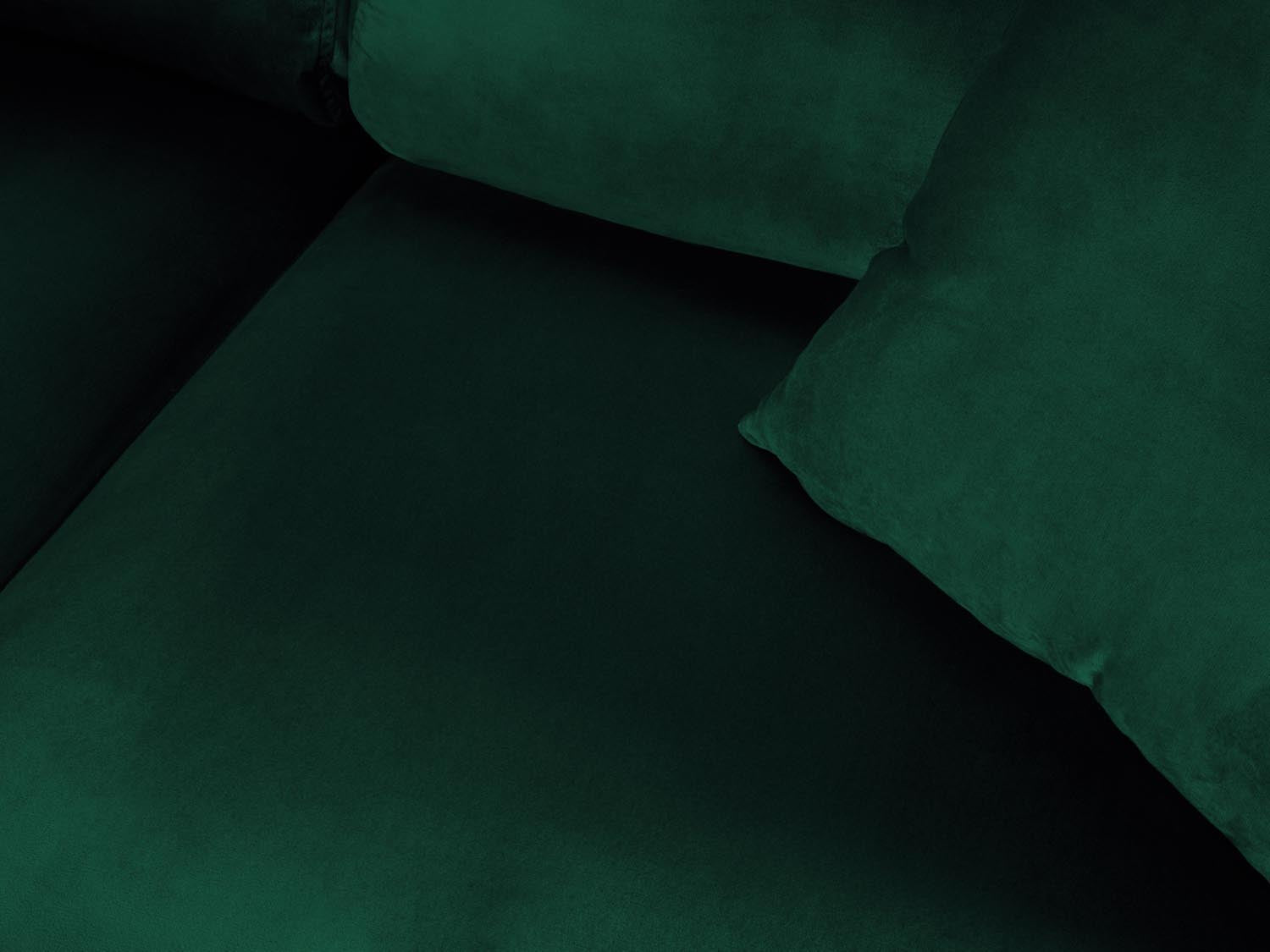 Stylisches Kyoto Velour Ecksofa in sattem Grün, 5-Sitzer mit praktischer Schlaffunktion und Stauraum, perfekt für moderne Wohnzimmer.