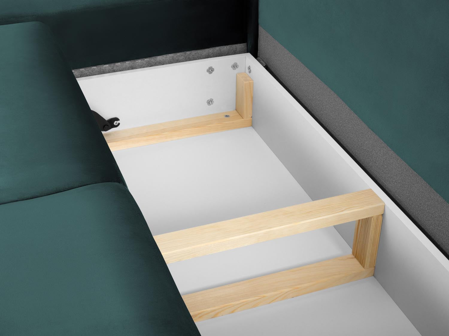 Erleben Sie das Kyoto Velour Ecksofa links: elegantes 5-Sitzer Sofa mit Schlaffunktion und Stauraum, ideal für modernes Wohnen!