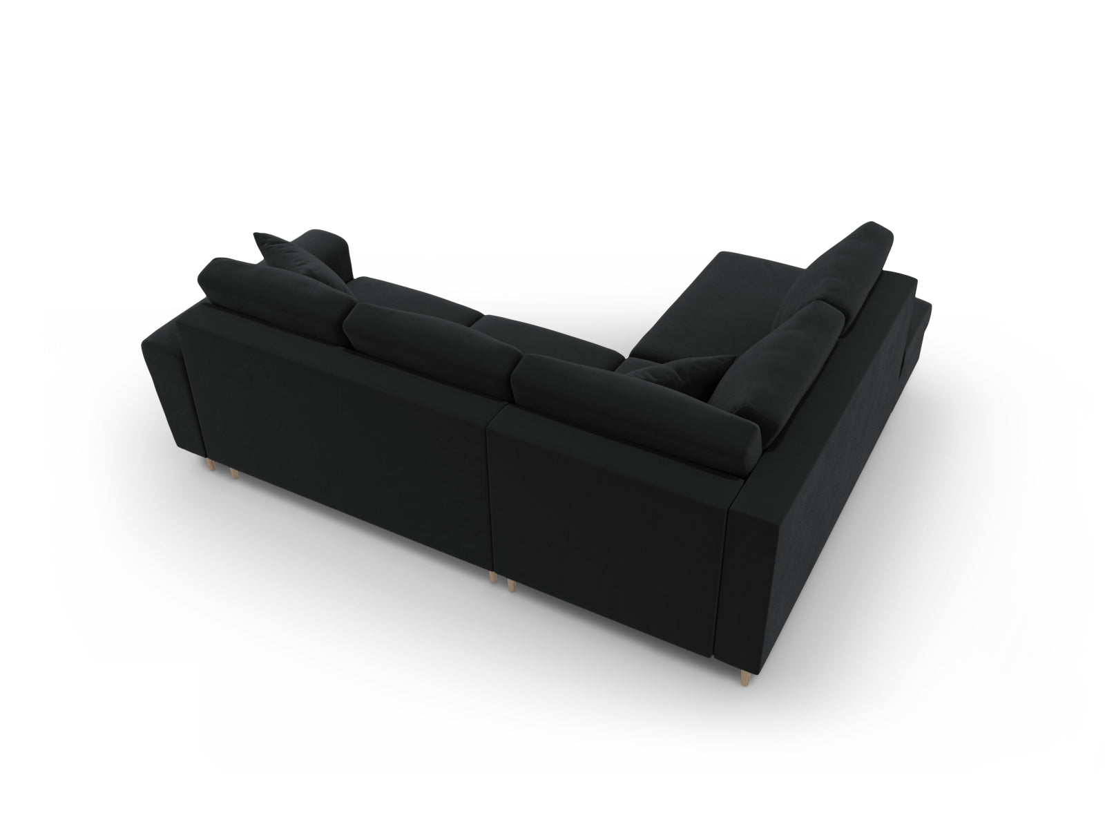 Entdecken Sie das Kyoto Velour Ecksofa links: stilvolles 5-Sitzer Sofa mit praktischer Schlaffunktion und Stauraumbox für Ihr Zuhause!