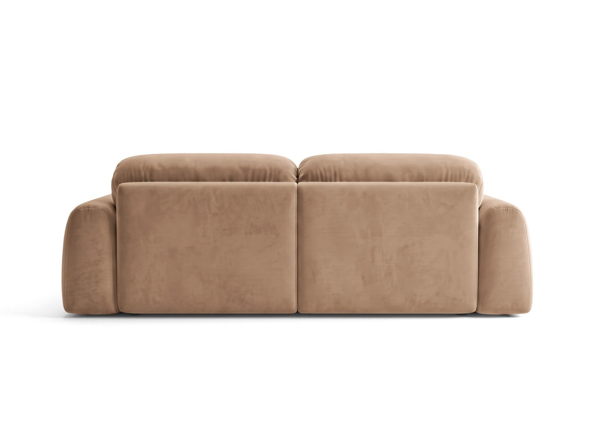 Ecksofa Milan mit Bettfunktion in Bluvel-Stoff, Récamiere links, schwarze Beine