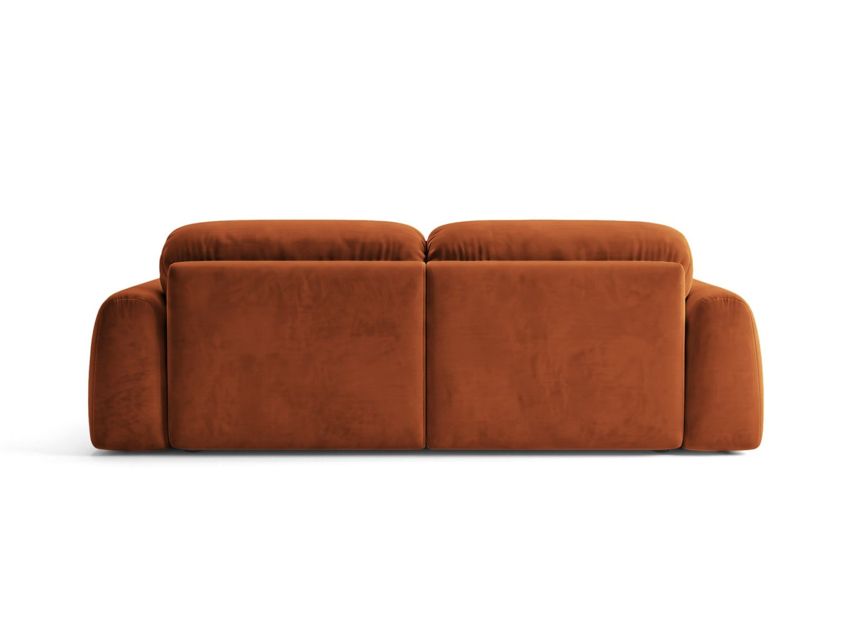 Ecksofa Milan mit Bettfunktion in Bluvel-Stoff, Récamiere links, schwarze Beine