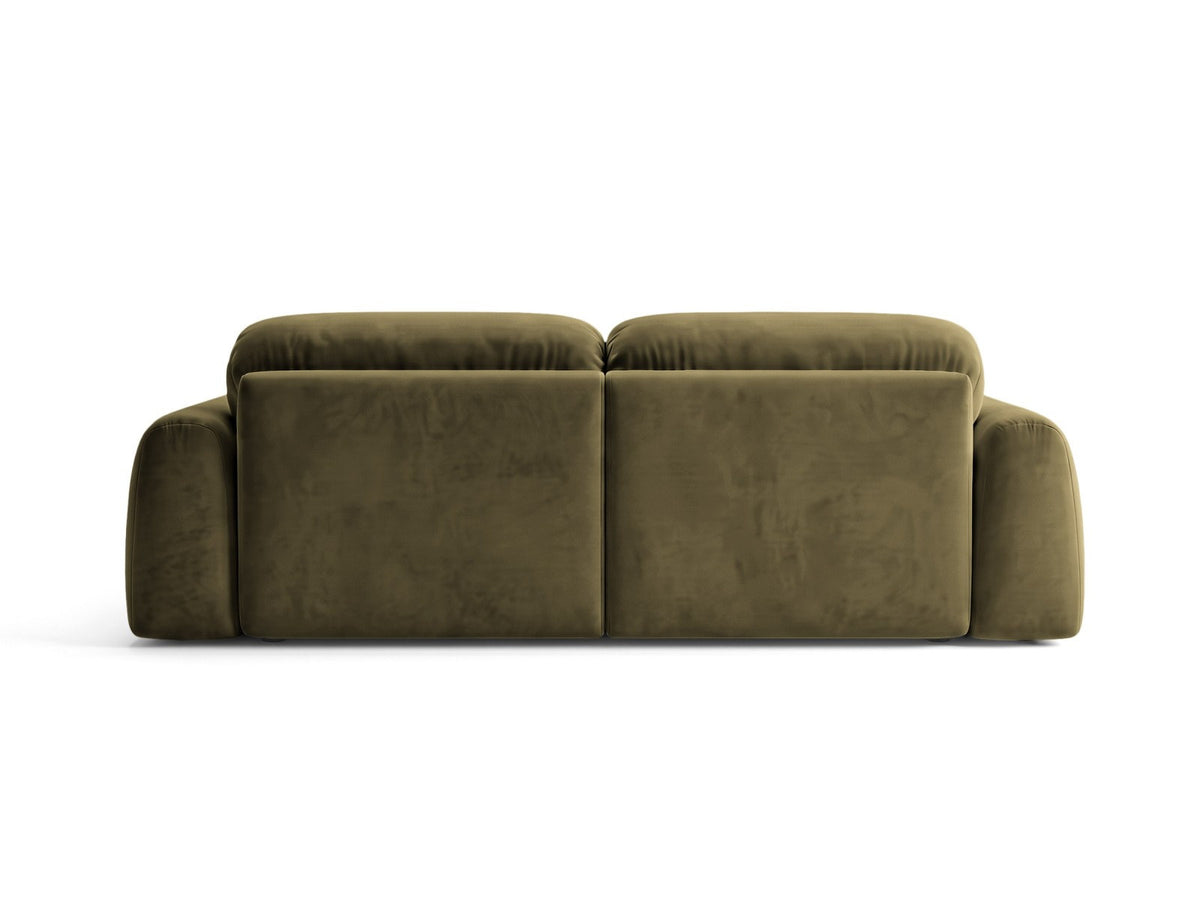 Ecksofa Milan mit Bettfunktion in Bluvel-Stoff, Récamiere links, schwarze Beine