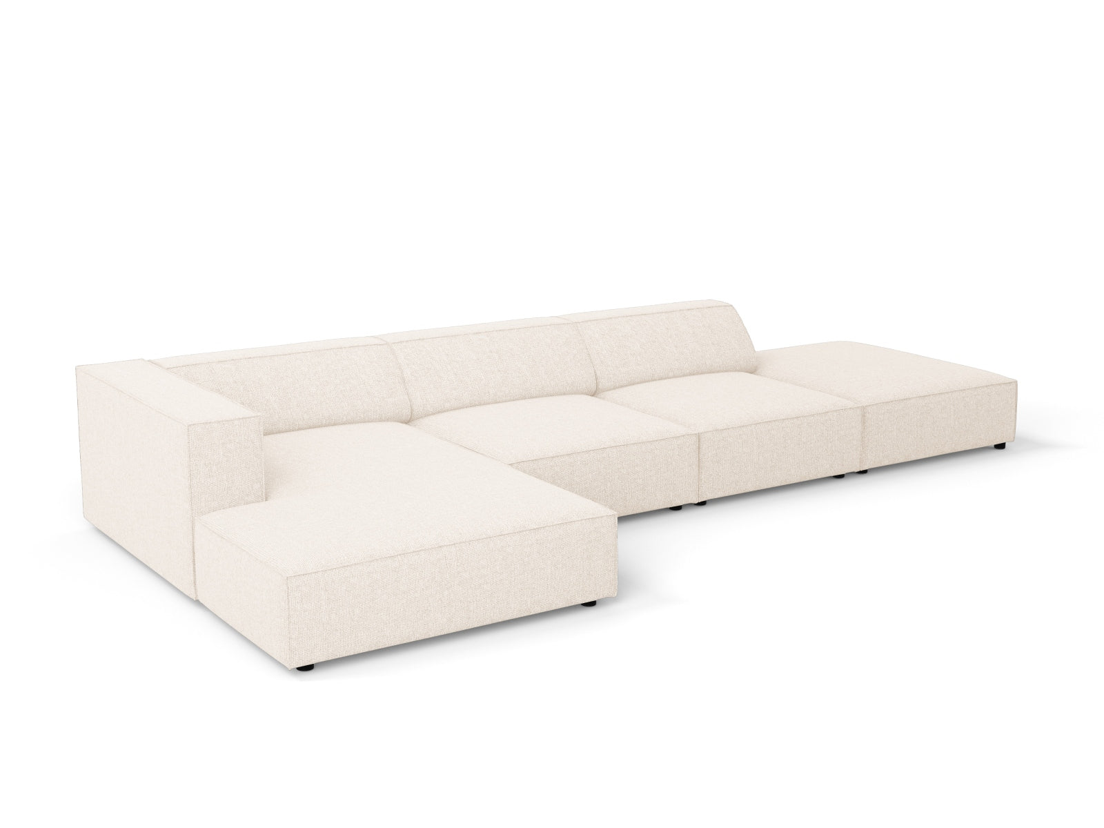 Elegantes 5-Sitzer Ecksofa Arendal links in warmem Beige, perfekt für stilvolle Wohnzimmer, entworfen von Cosmopolitan Design.