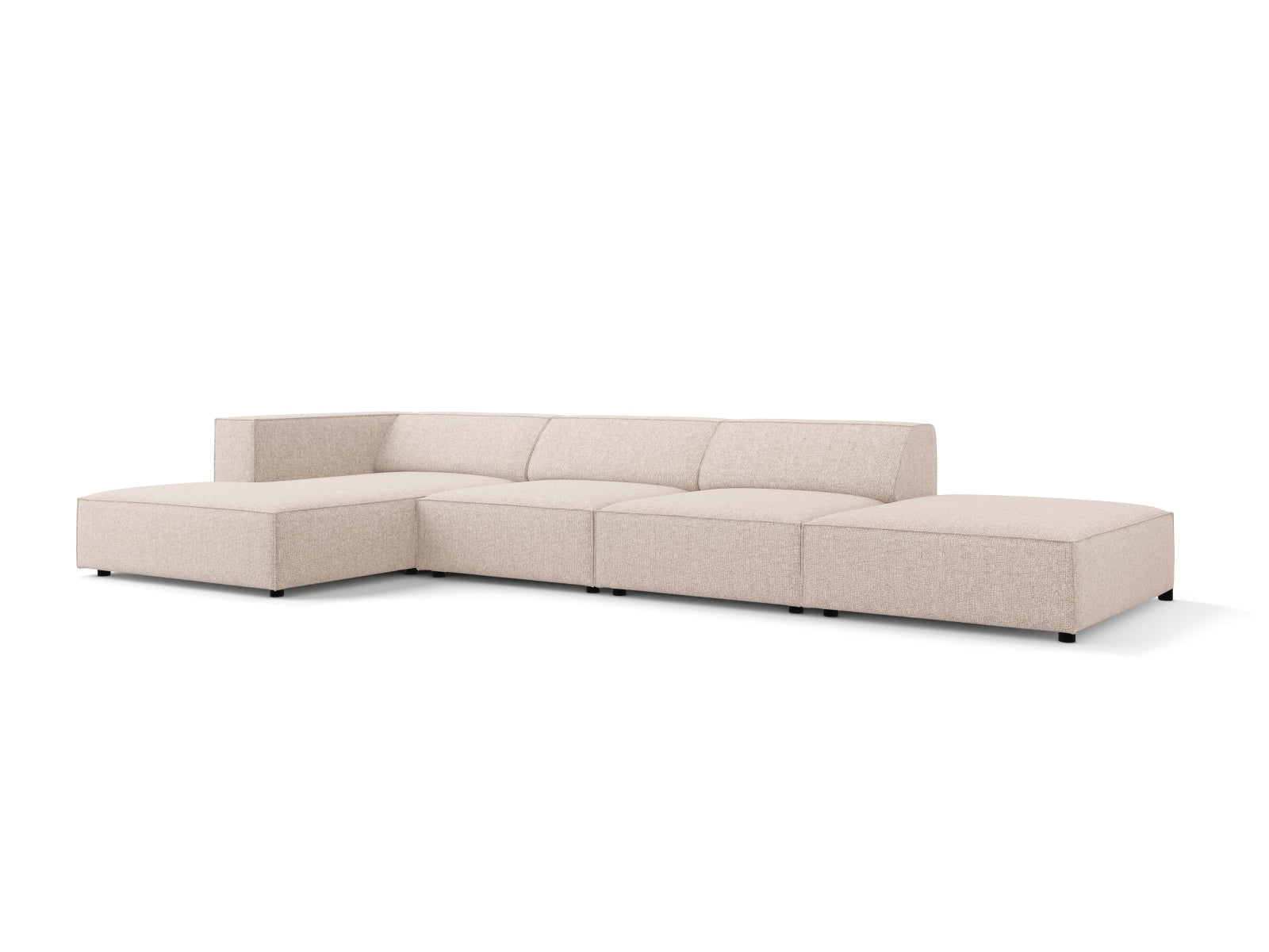Beige Arendal Ecksofa links, 5 Sitzer von Cosmopolitan Design, elegantes und modernes Möbelstück für einladende Wohnbereiche.