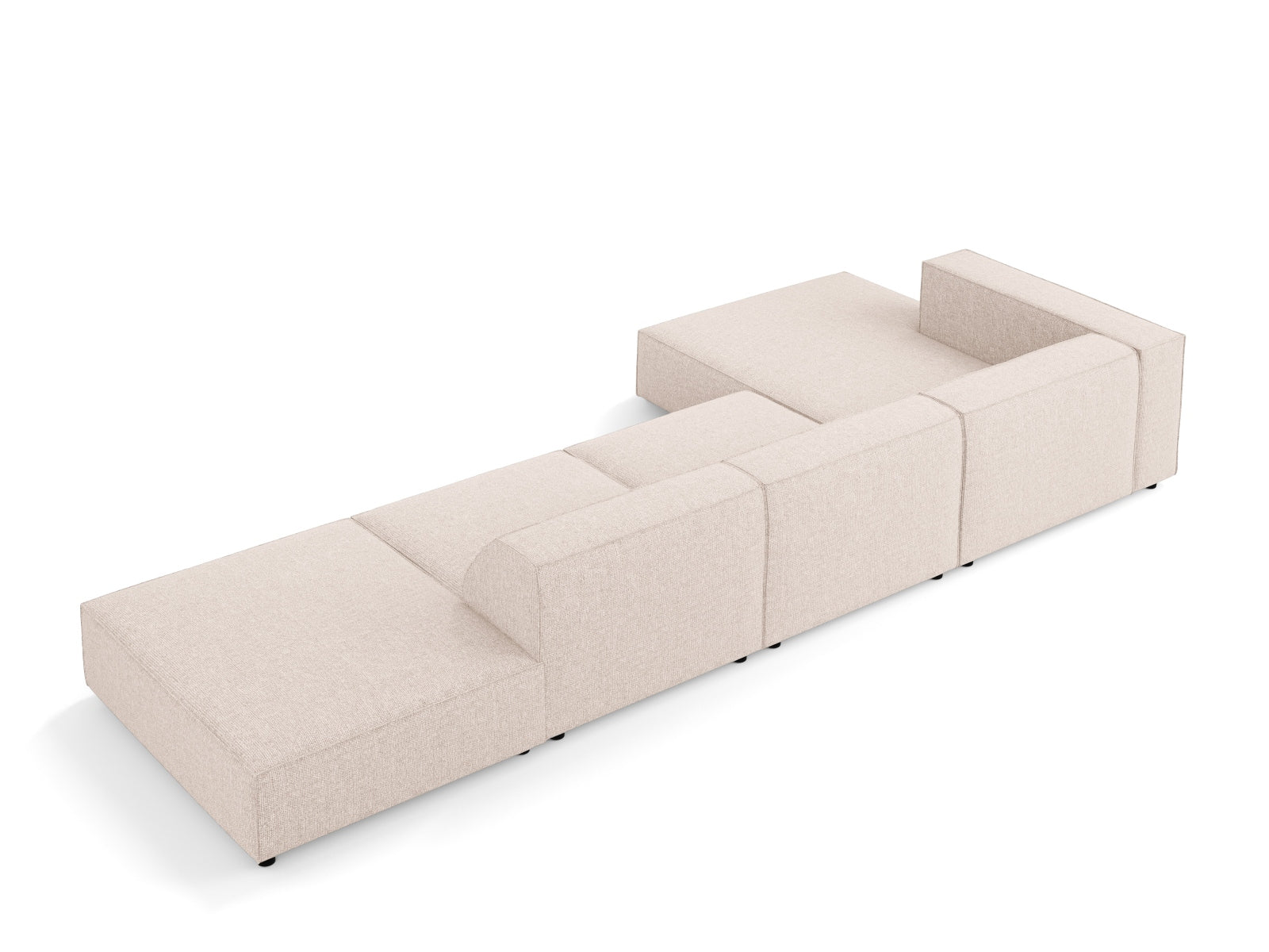 Beige Arendal Ecksofa links, 5 Sitzer von Cosmopolitan Design, stilvolles und komfortables Sofa für gemütliche Wohnzimmer.