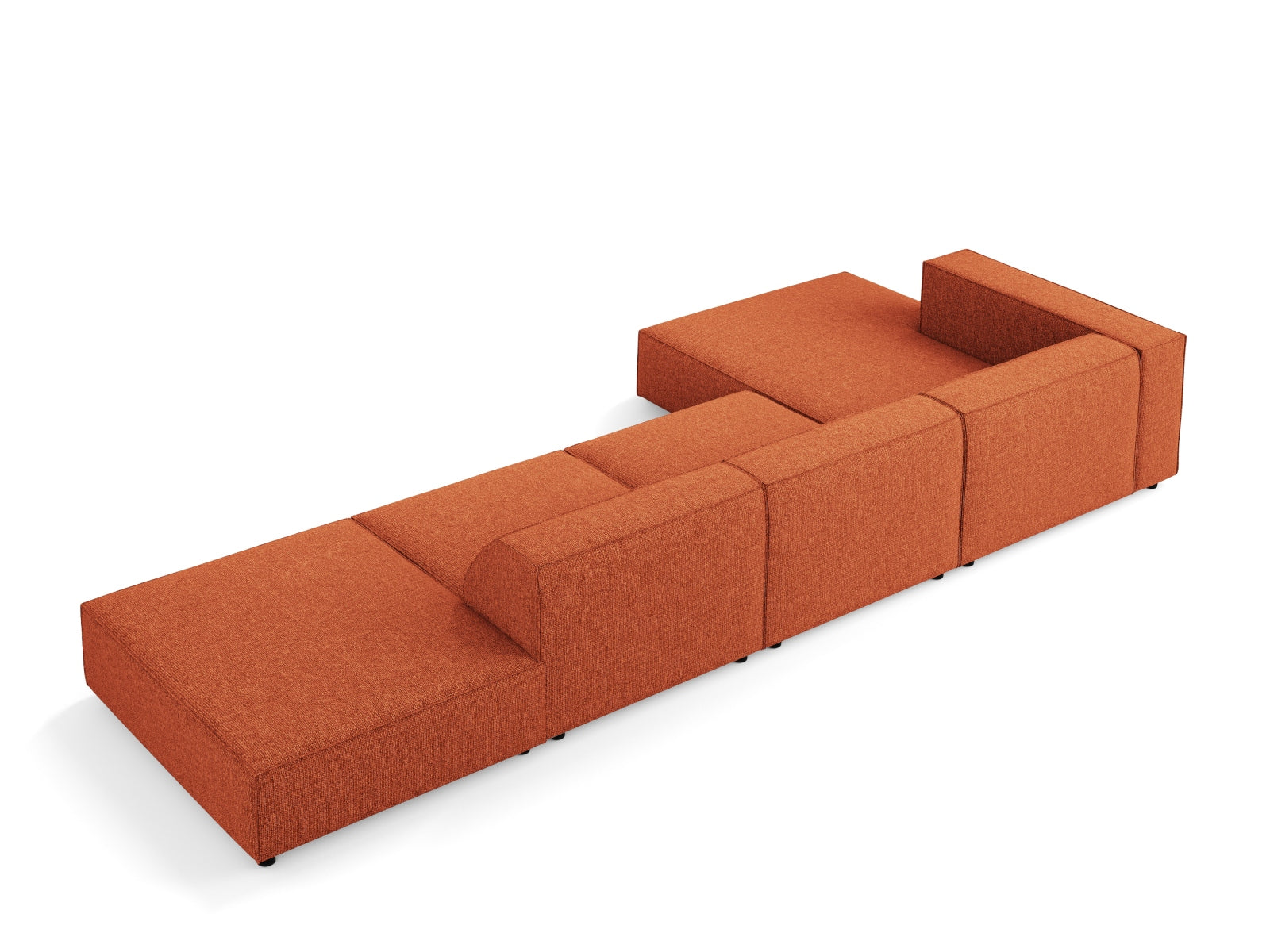 Stylisches Arendal Ecksofa links in warmem Terracotta, ideal für gemütliche Wohnzimmer und zeitgemäße Einrichtung von Cosmopolitan Design.