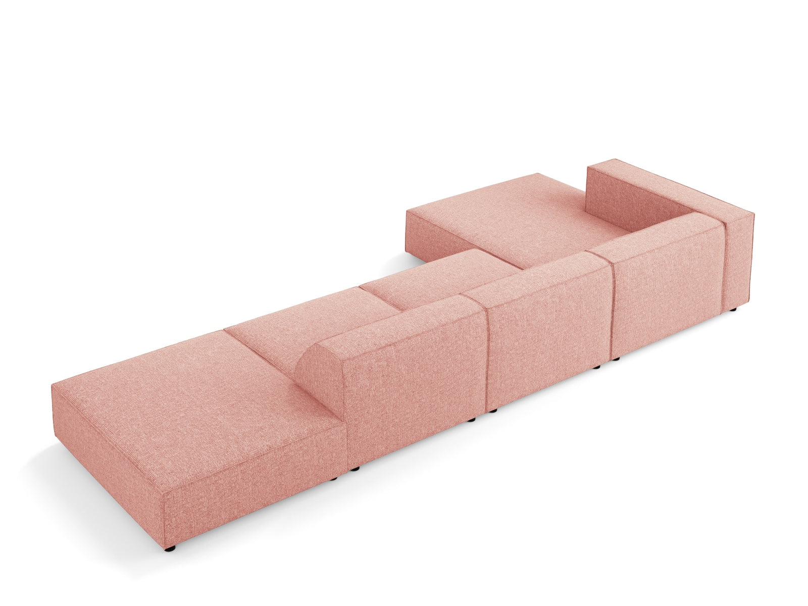 Modernes 5-Sitzer Ecksofa Arendal links in lebhaftem Pink-Haga, ideal für ein stilvolles Ambiente, entworfen von Cosmopolitan Design.