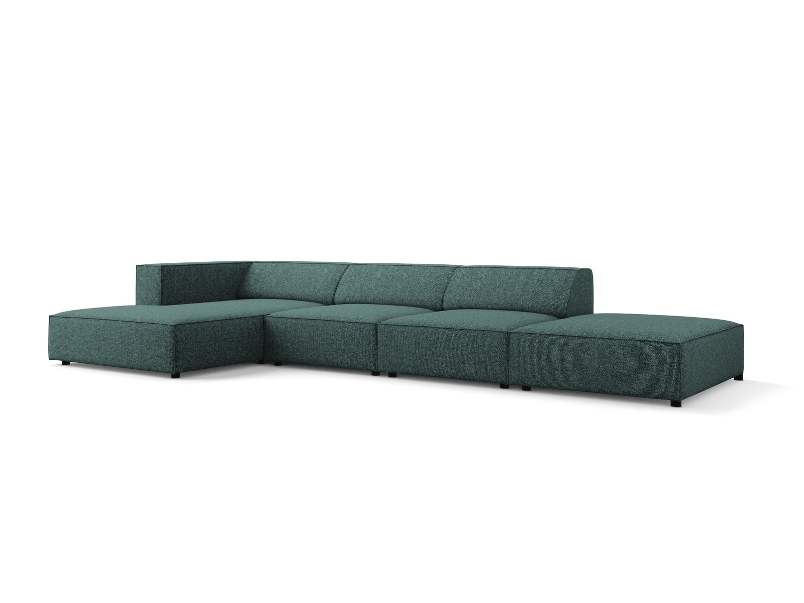Elegantes 5-Sitzer Arendal Ecksofa links in trendigem Petrol-Haga, perfekt für stilvolle und komfortable Wohnlandschaften.