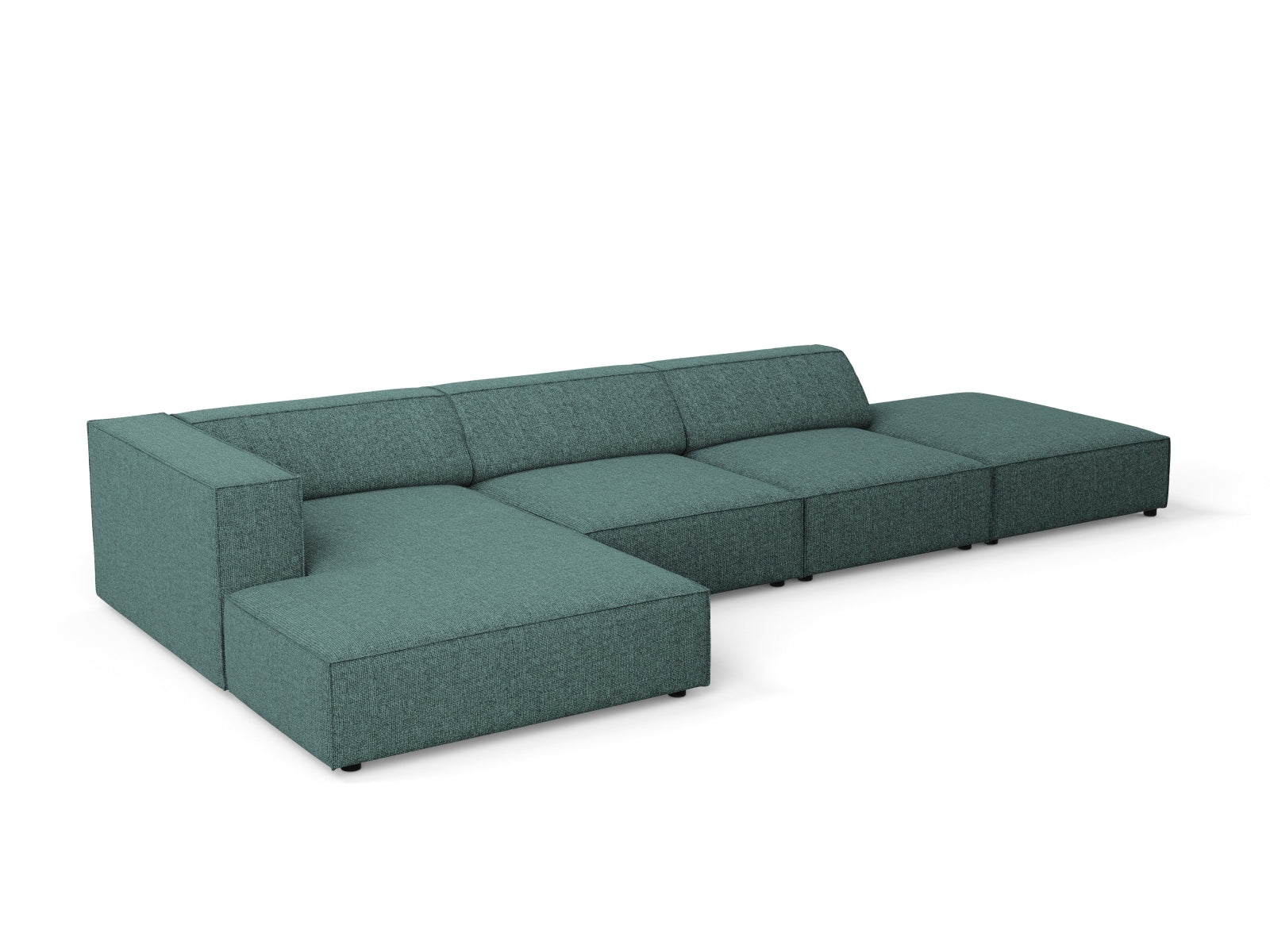 Elegantes 5-Sitzer Ecksofa Arendal links in trendigem Petrol-Haga, perfekt für stilvolle und komfortable Wohnambiente.