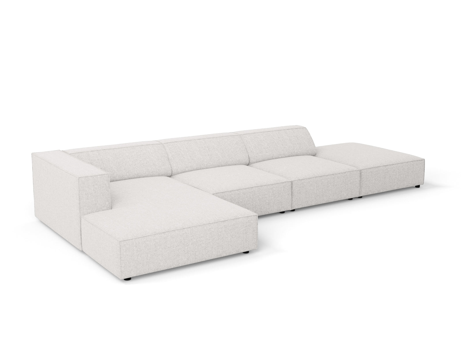 Elegantes 5-Sitzer Ecksofa Arendal links in edlem Grau, perfekt für gemütliche Wohnzimmer und modernes Wohndesign von Cosmopolitan Design.