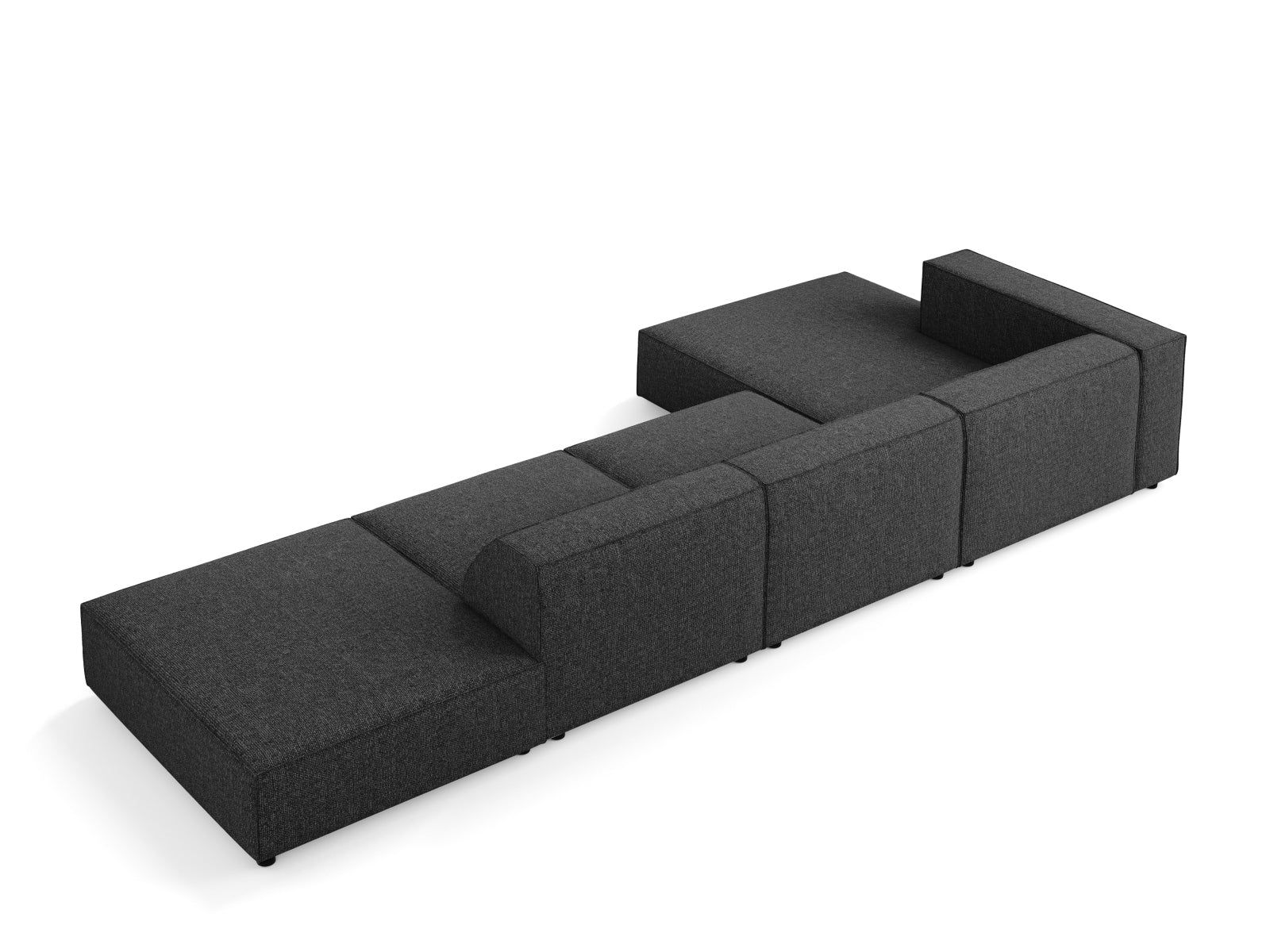 Modernes Arendal Ecksofa links für 5 Personen in klassischem Schwarz, ideal für gemütliche Abende und stilvolle Einrichtung.
