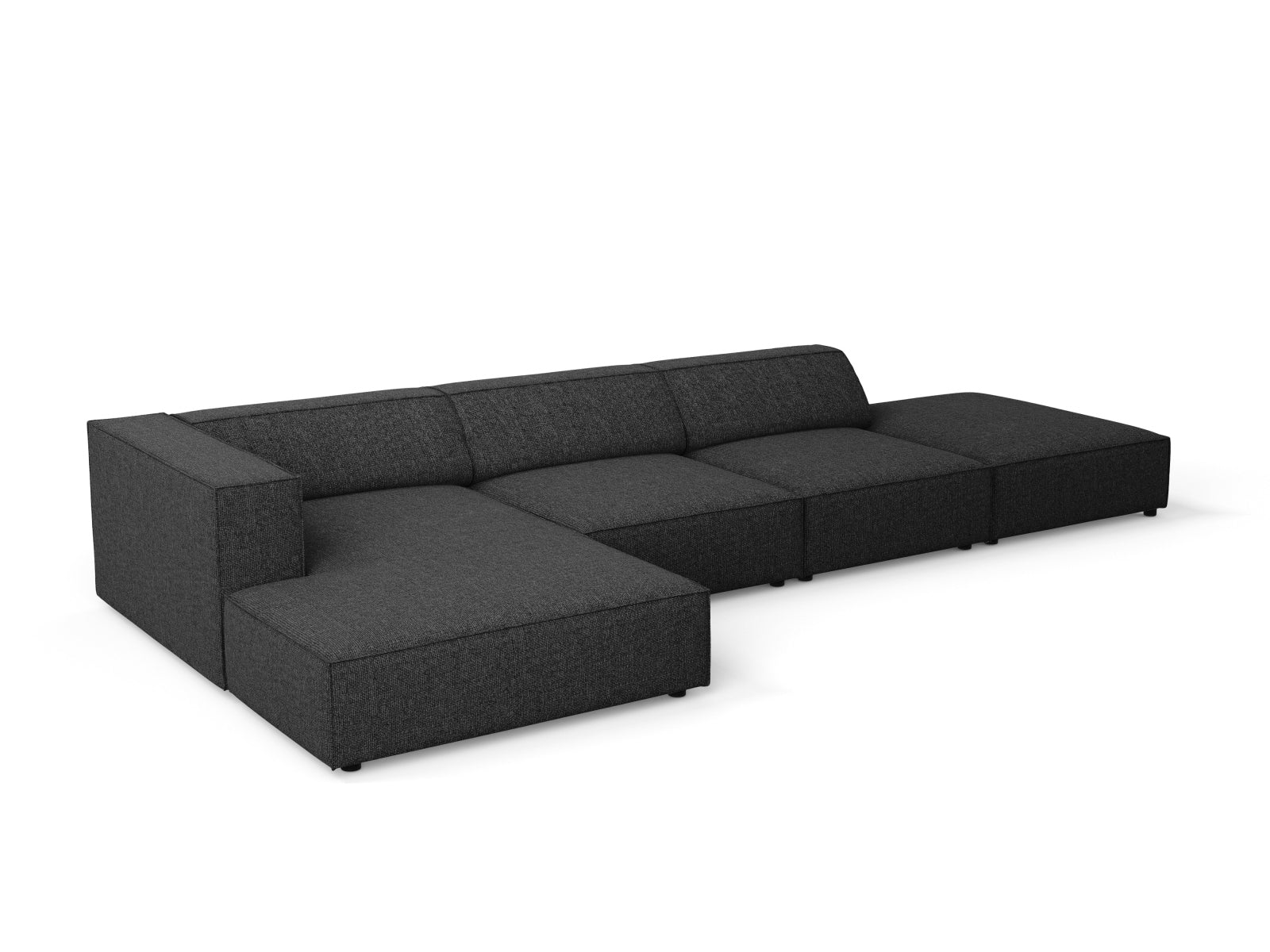 Elegantes Arendal Ecksofa links für 5 Personen in zeitlosem Schwarz, perfekt für entspannte Stunden und geschmackvolle Wohnräume.