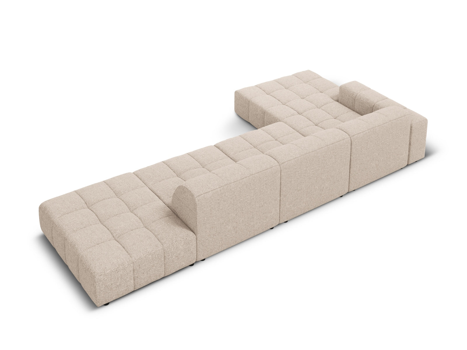 Elegantes Chicago Ecksofa in Beige, 5-Sitzer, linksseitig, perfektes Möbelstück für stilvolle und einladende Wohnräume.