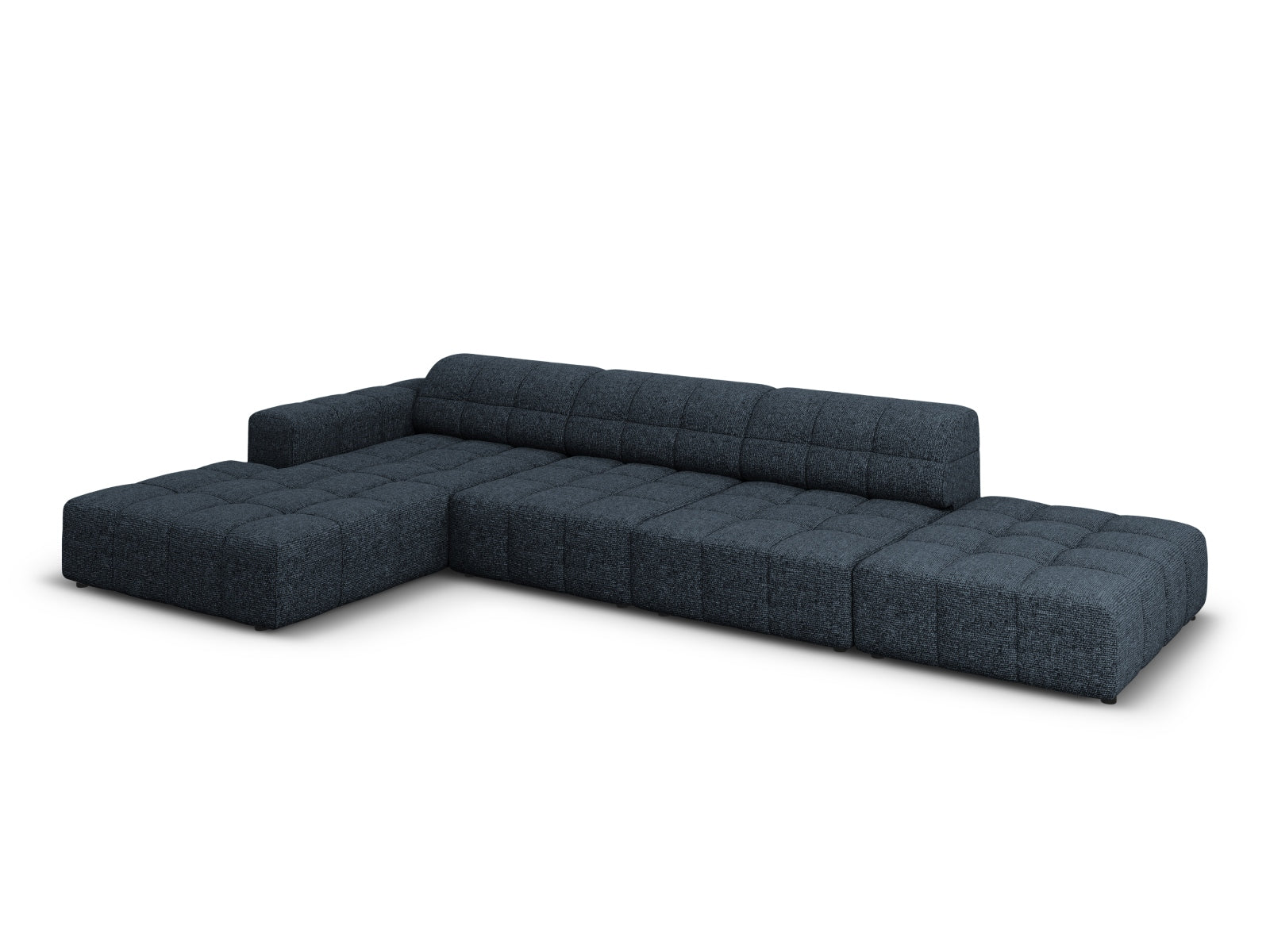 Modernes 5-Sitzer Chicago Ecksofa links in Royal Blue, 166 cm, perfekt für gemütliche und stilvolle Wohnbereiche.