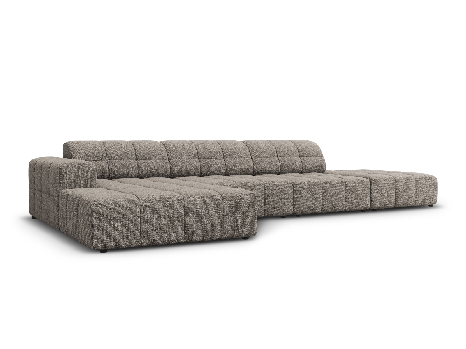 Modernes Chicago Ecksofa links, 5 Sitzer, 166cm in stilvollem Grau, ideal für gemütliche Wohnräume, erhältlich bei KAQTU Design AG.