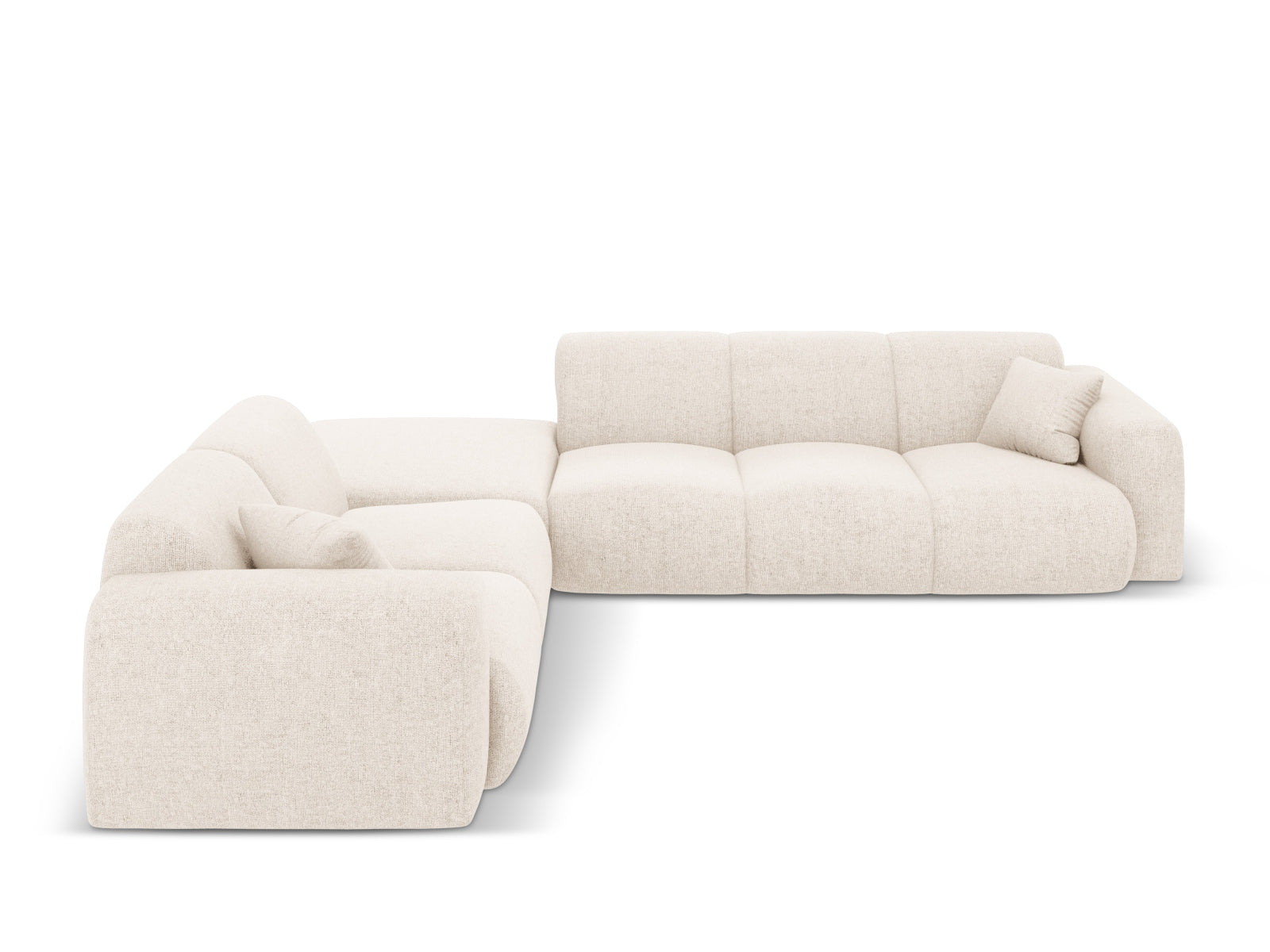 Elegantes Nolio Ecksofa links in sanftem Beige, 4-Sitzer, 250 cm, perfekt für stilvolle Wohnzimmer, angeboten von Cosmopolitan Design.