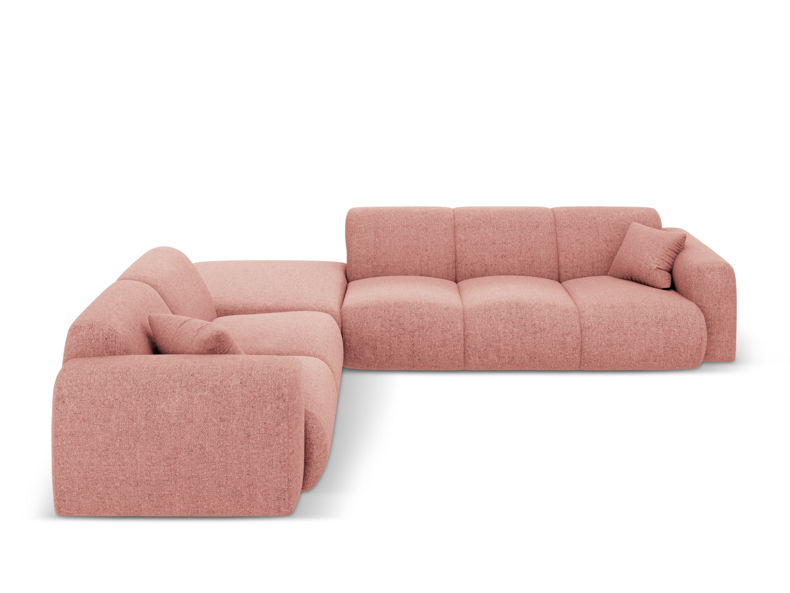 Elegantes Nolio Ecksofa links in Pink-Haga, 4-Sitzer, 250 cm, perfektes Möbelstück für stilvolle Wohnzimmer von Cosmopolitan Design.