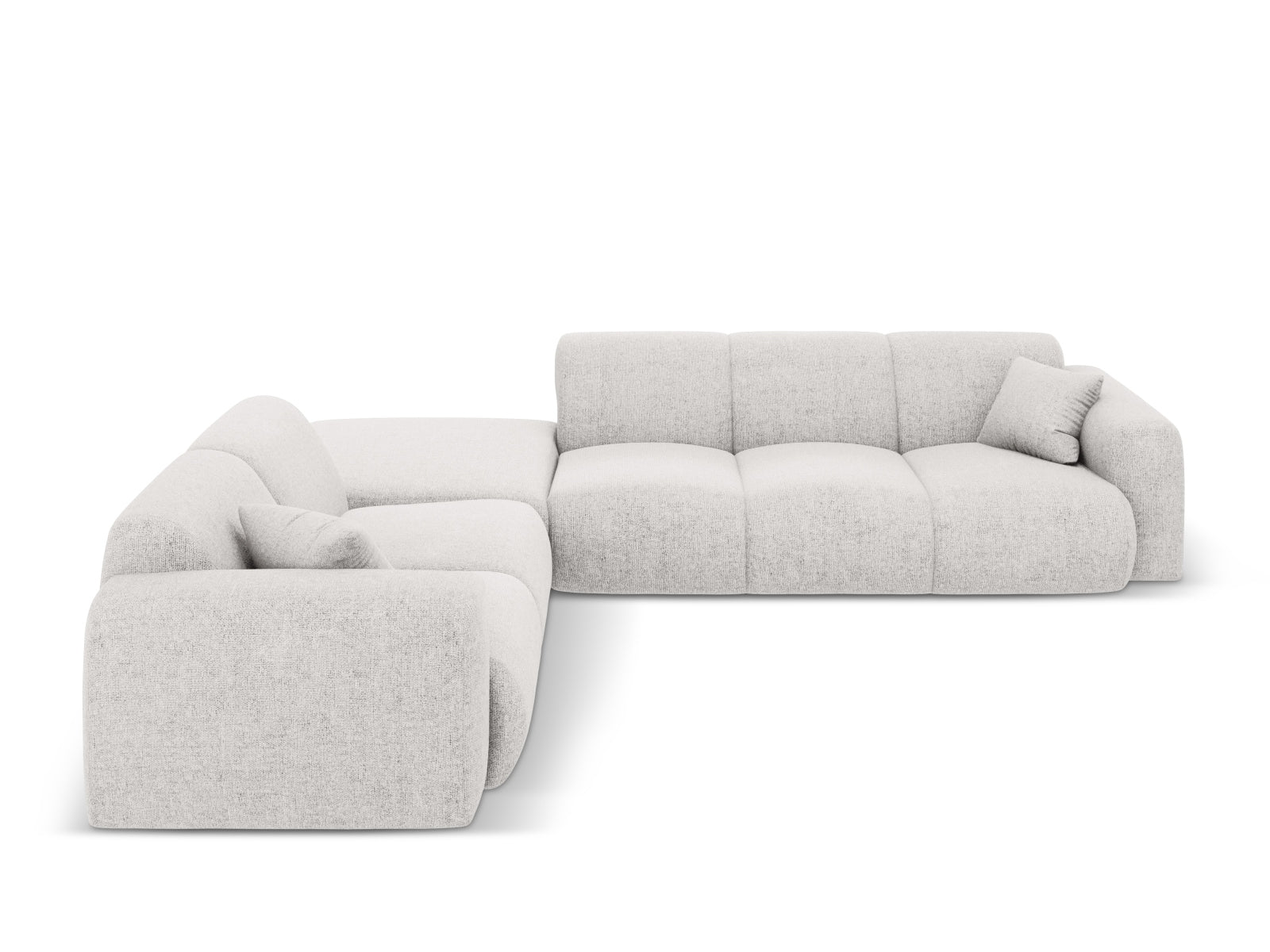 Elegantes Nolio Ecksofa links in hellem Grau, 4-Sitzer, 250cm, perfekt für zeitgemäße Wohnkonzepte, angeboten von Cosmopolitan Design.