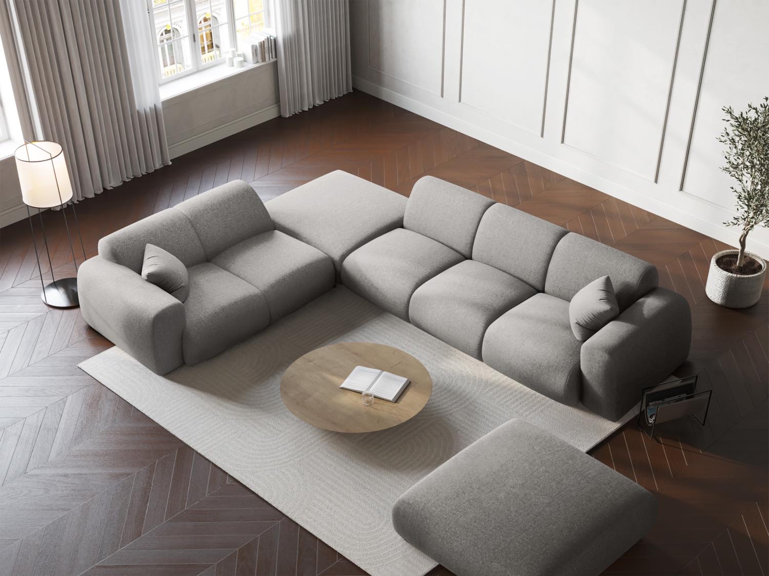 Entdecken Sie das elegante Nolio Ecksofa links 4 Sitzer (250cm) von Cosmopolitan Design – perfekt für Ihr modernes Zuhause und ultimativen Komfort!