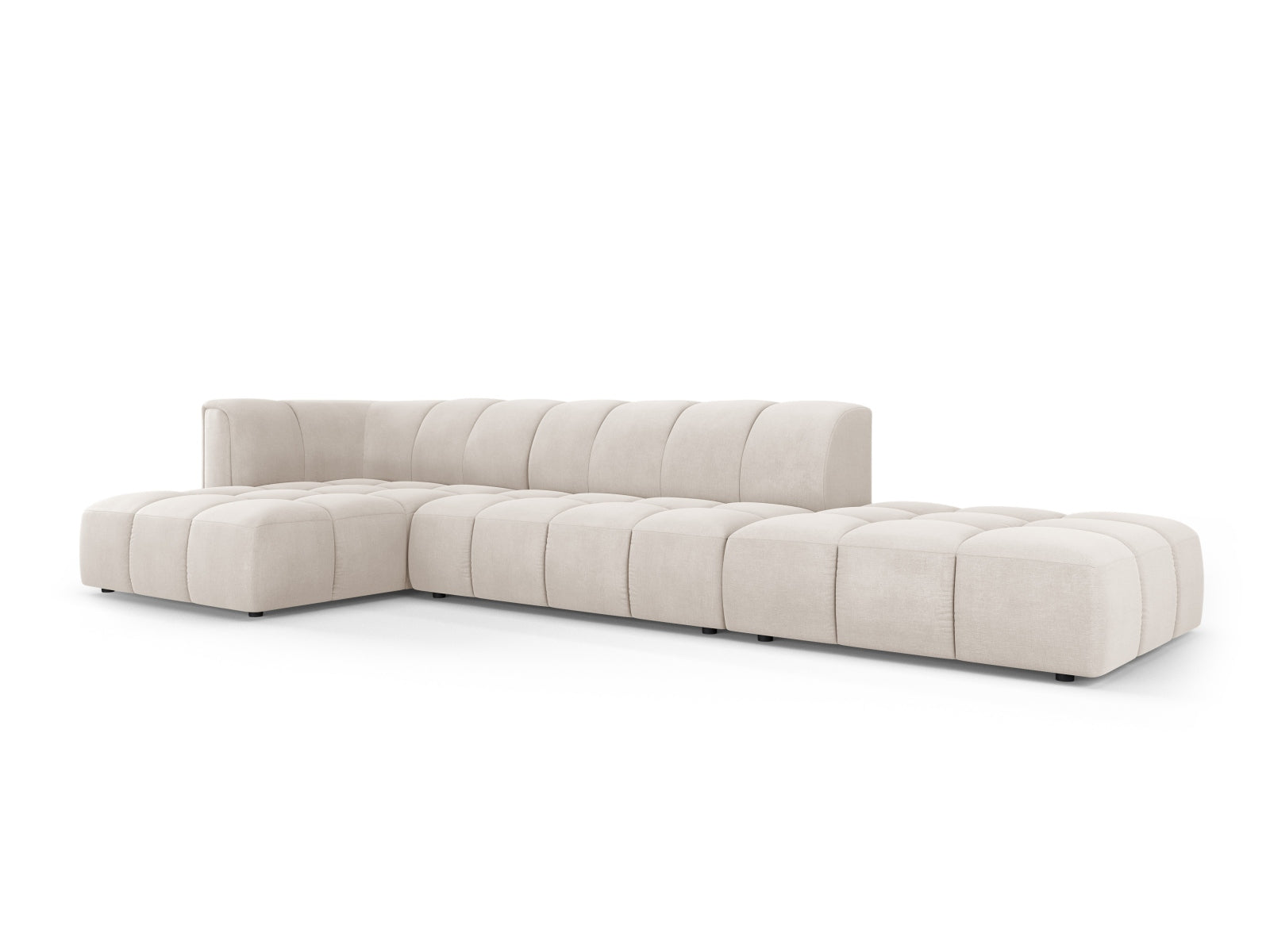 5-Sitzer Ecksofa links modular Moritz in Beige-Rebel präsentiert im Onlineshop von KAQTU Design AG. Ecksofa links ist von Cosmopolitan Design