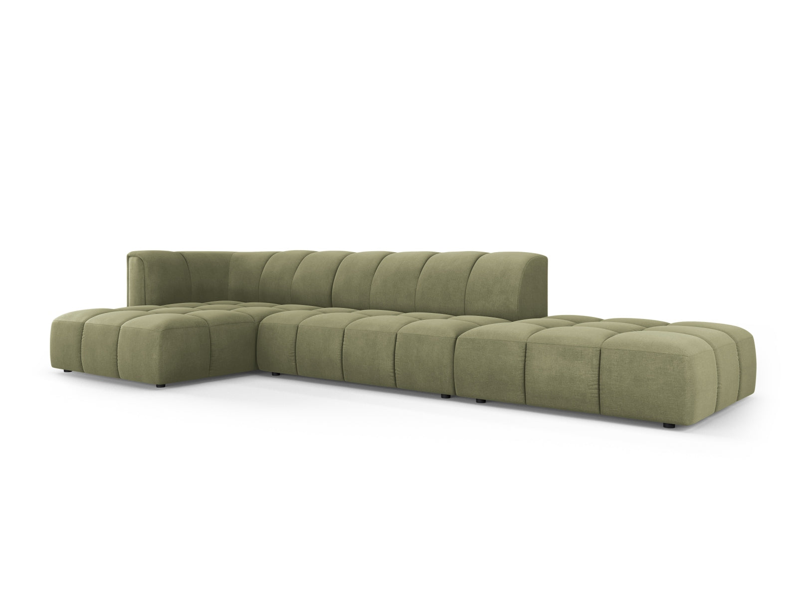 5-Sitzer Ecksofa links modular Moritz in Light Green-Rebel präsentiert im Onlineshop von KAQTU Design AG. Ecksofa links ist von Cosmopolitan Design