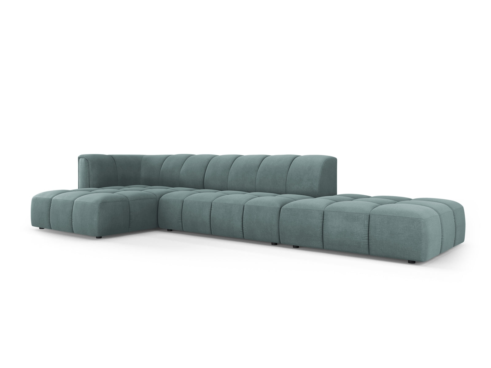 5-Sitzer Ecksofa links modular Moritz in Sea Green-Rebel präsentiert im Onlineshop von KAQTU Design AG. Ecksofa links ist von Cosmopolitan Design
