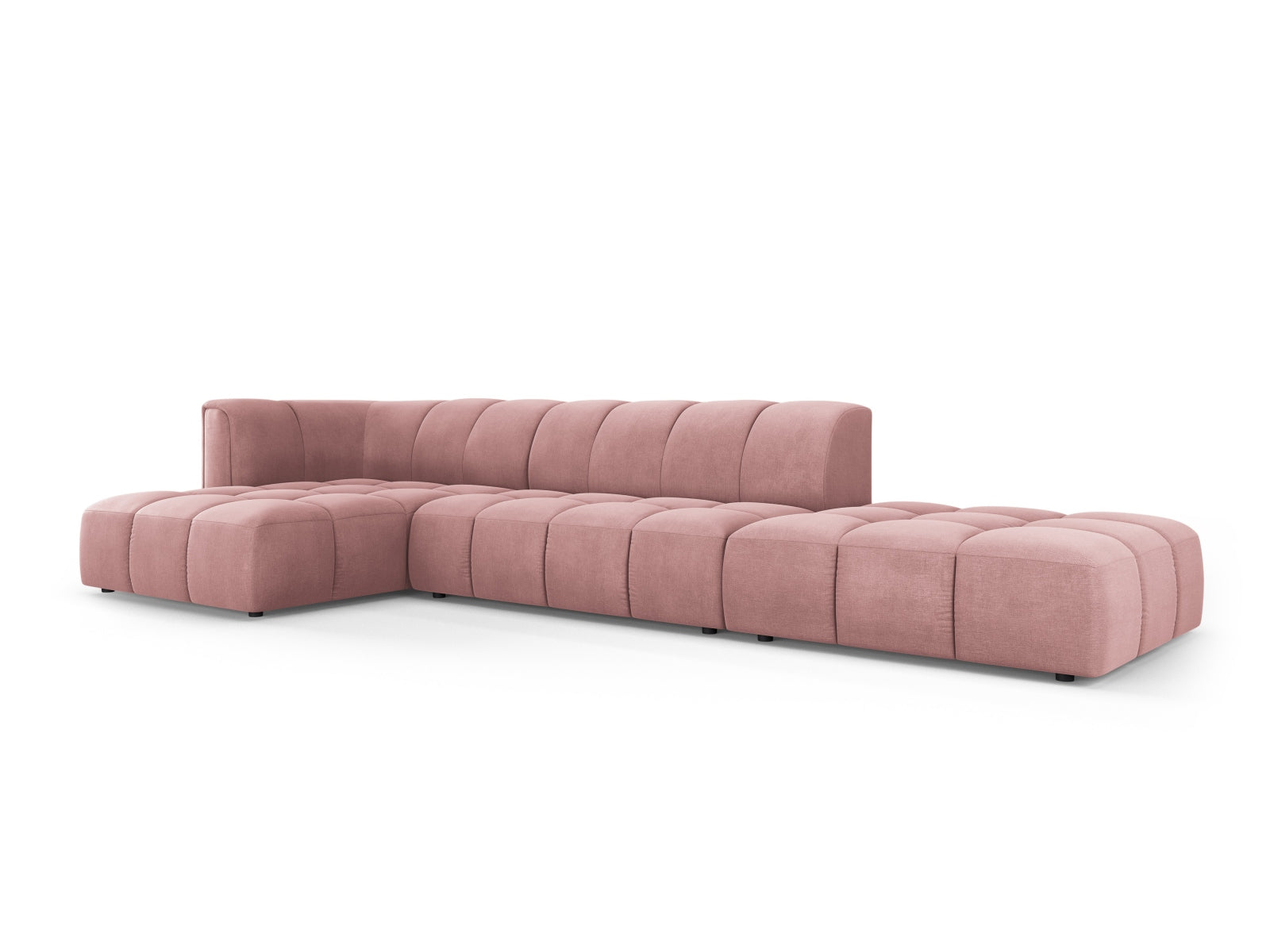5-Sitzer Ecksofa links modular Moritz in Pink-Rebel präsentiert im Onlineshop von KAQTU Design AG. Ecksofa links ist von Cosmopolitan Design