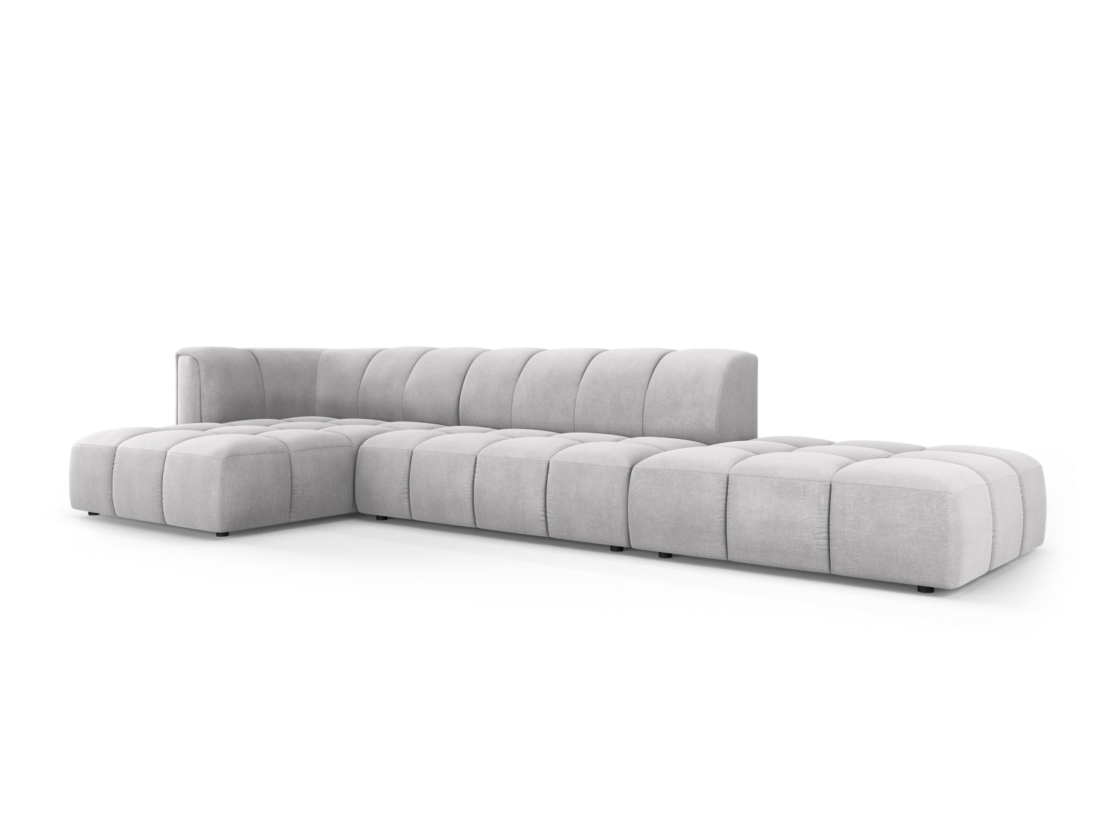 5-Sitzer Ecksofa links modular Moritz in Light Grey-Rebel präsentiert im Onlineshop von KAQTU Design AG. Ecksofa links ist von Cosmopolitan Design