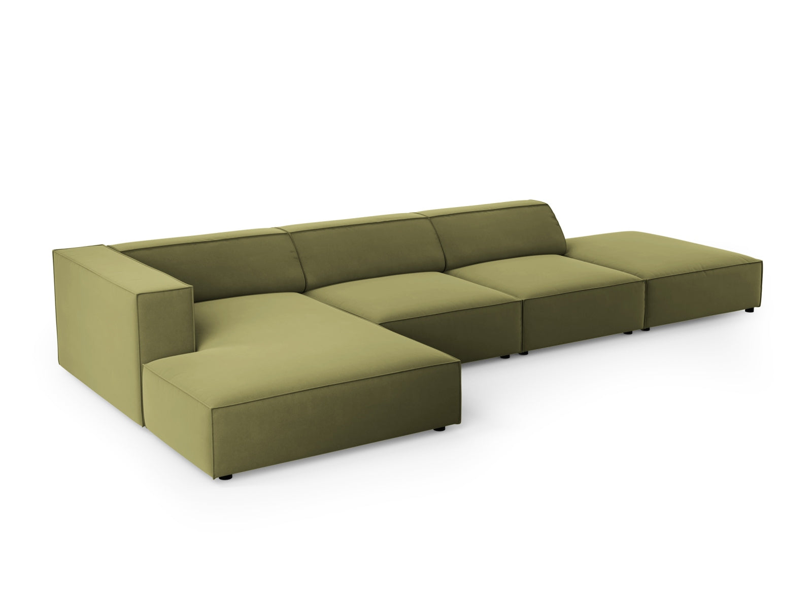 Entdecken Sie das stilvolle Arendal Velour Ecksofa links 5 Sitzer von Cosmopolitan Design – ideal für gemütliche Abende und modernes Wohndesign.