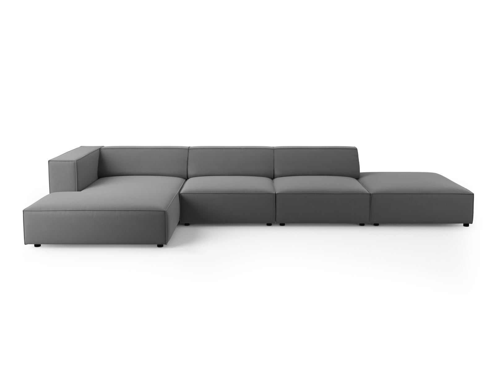 Arendal Velour Ecksofa links 5 Sitzer in Warm grey präsentiert im Onlineshop von KAQTU Design AG. Ecksofa links ist von Cosmopolitan Design
