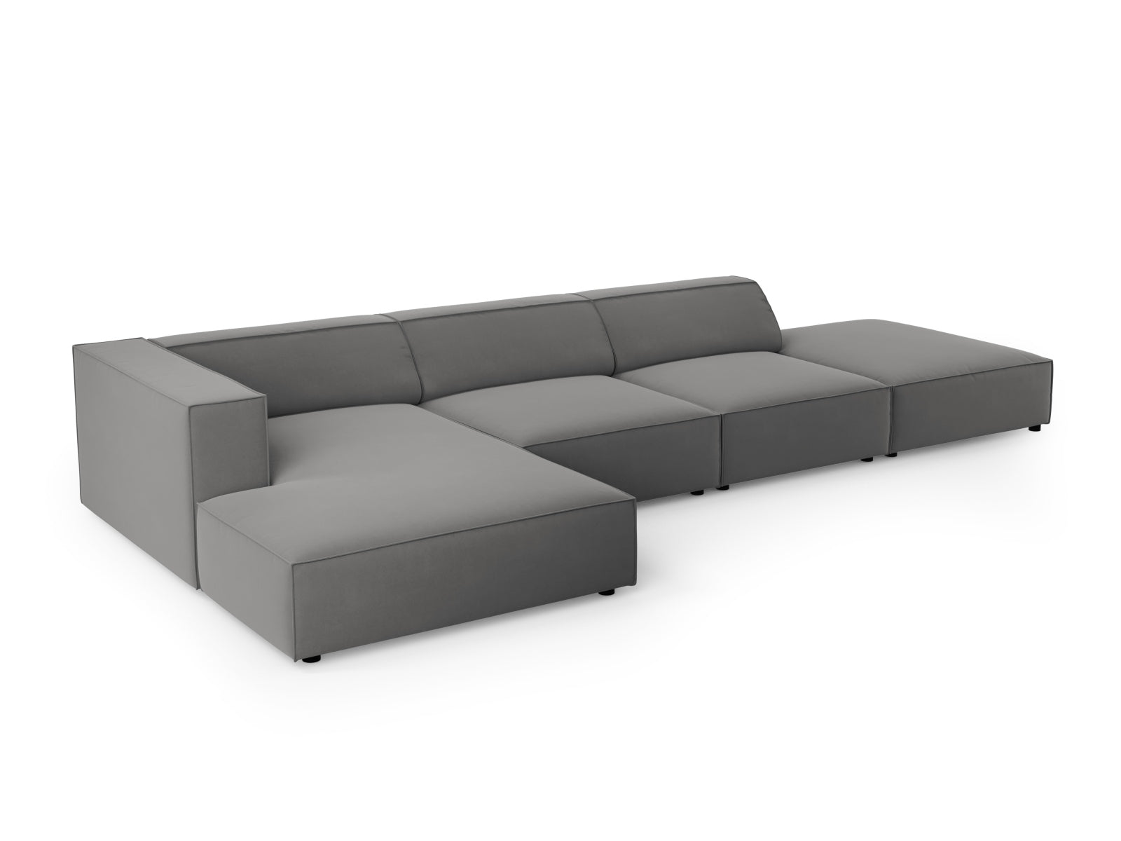 Entdecken Sie das stilvolle Arendal Velour Ecksofa links 5 Sitzer von Cosmopolitan Design – ideal für gemütliche Abende und modernes Wohndesign.