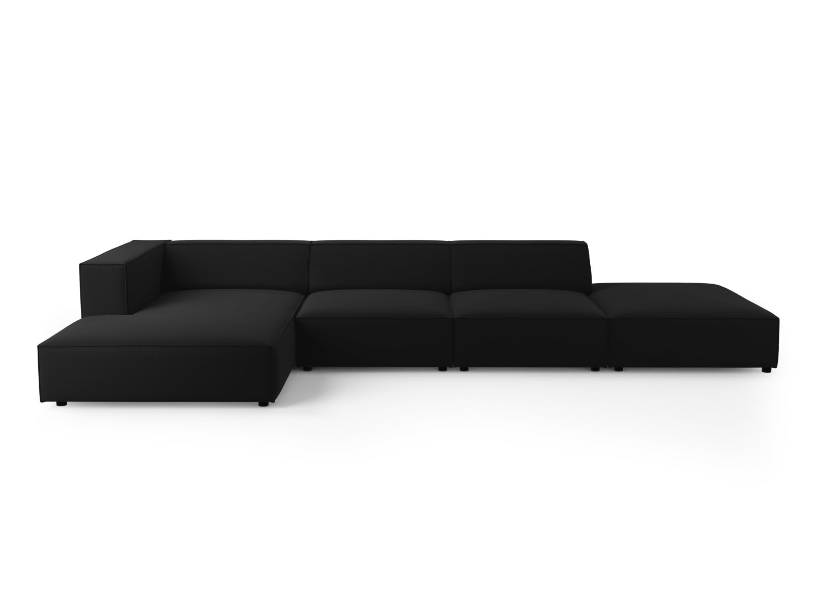 Arendal Velour Ecksofa links 5 Sitzer in Black präsentiert im Onlineshop von KAQTU Design AG. Ecksofa links ist von Cosmopolitan Design
