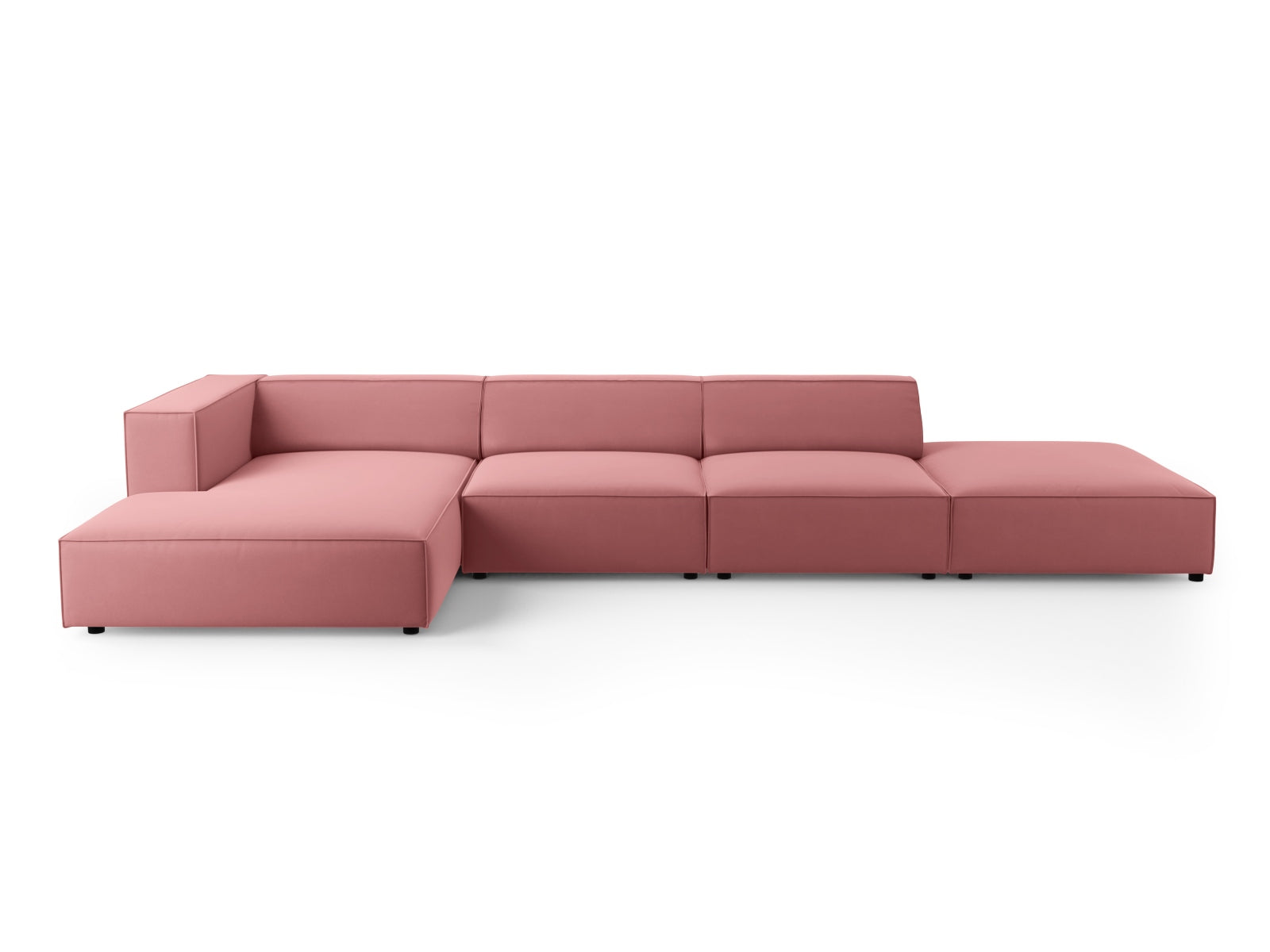 Arendal Velour Ecksofa links 5 Sitzer in Flamingo präsentiert im Onlineshop von KAQTU Design AG. Ecksofa links ist von Cosmopolitan Design