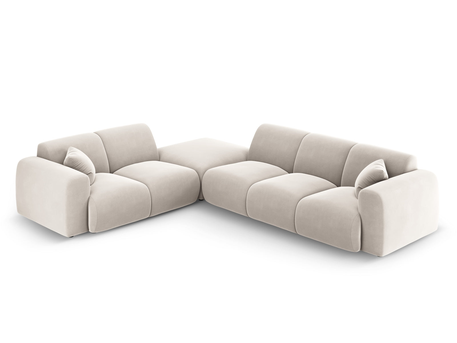 Nolio Velour Ecksofa links 4 Sitzer 250cm in Light Beige präsentiert im Onlineshop von KAQTU Design AG. Ecksofa links ist von Cosmopolitan Design